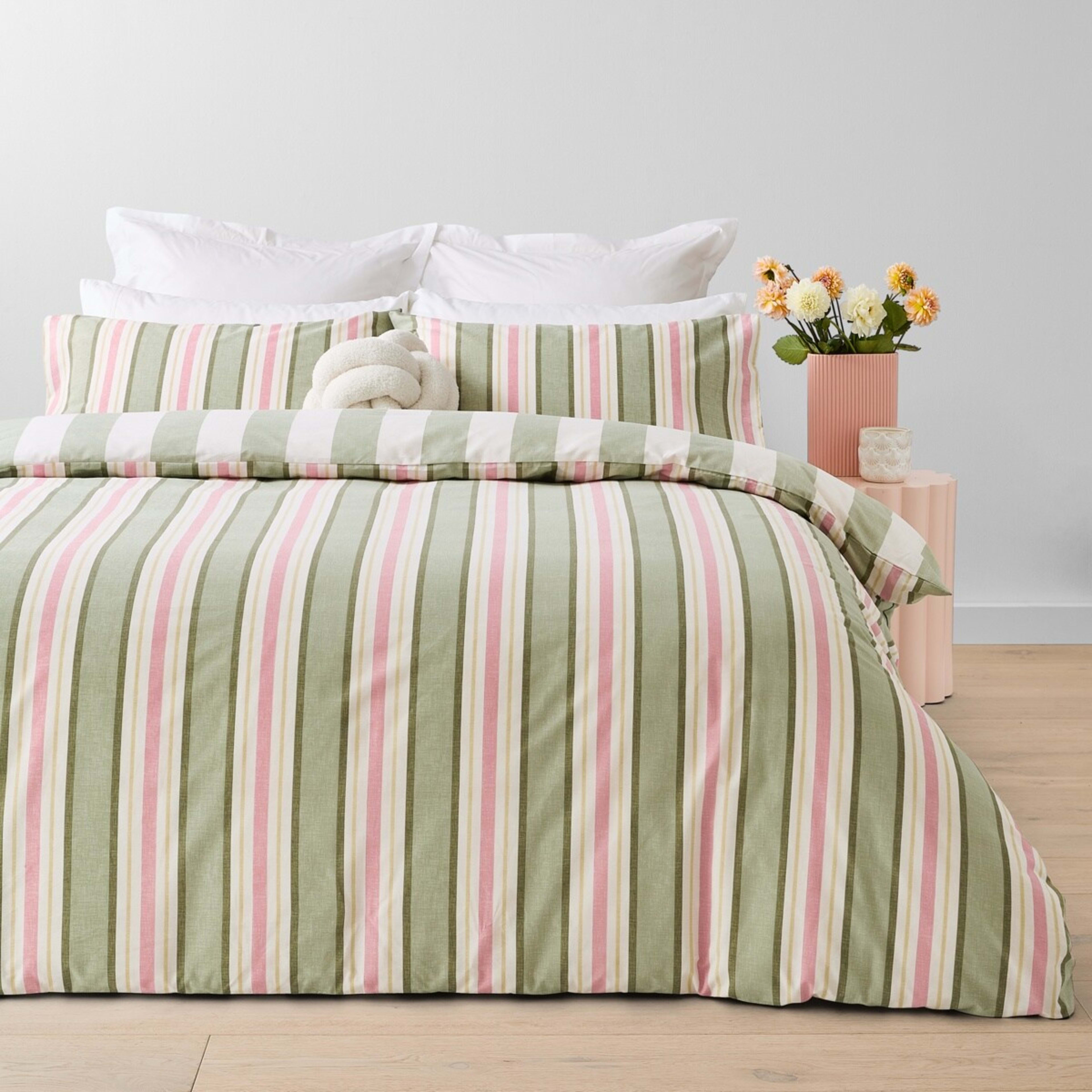 1 Alexis Cotton Rich Reversible Quilt Cover Set - King Bed