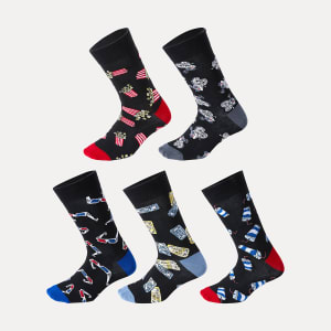 5 Pack Pattern Socks - Kmart