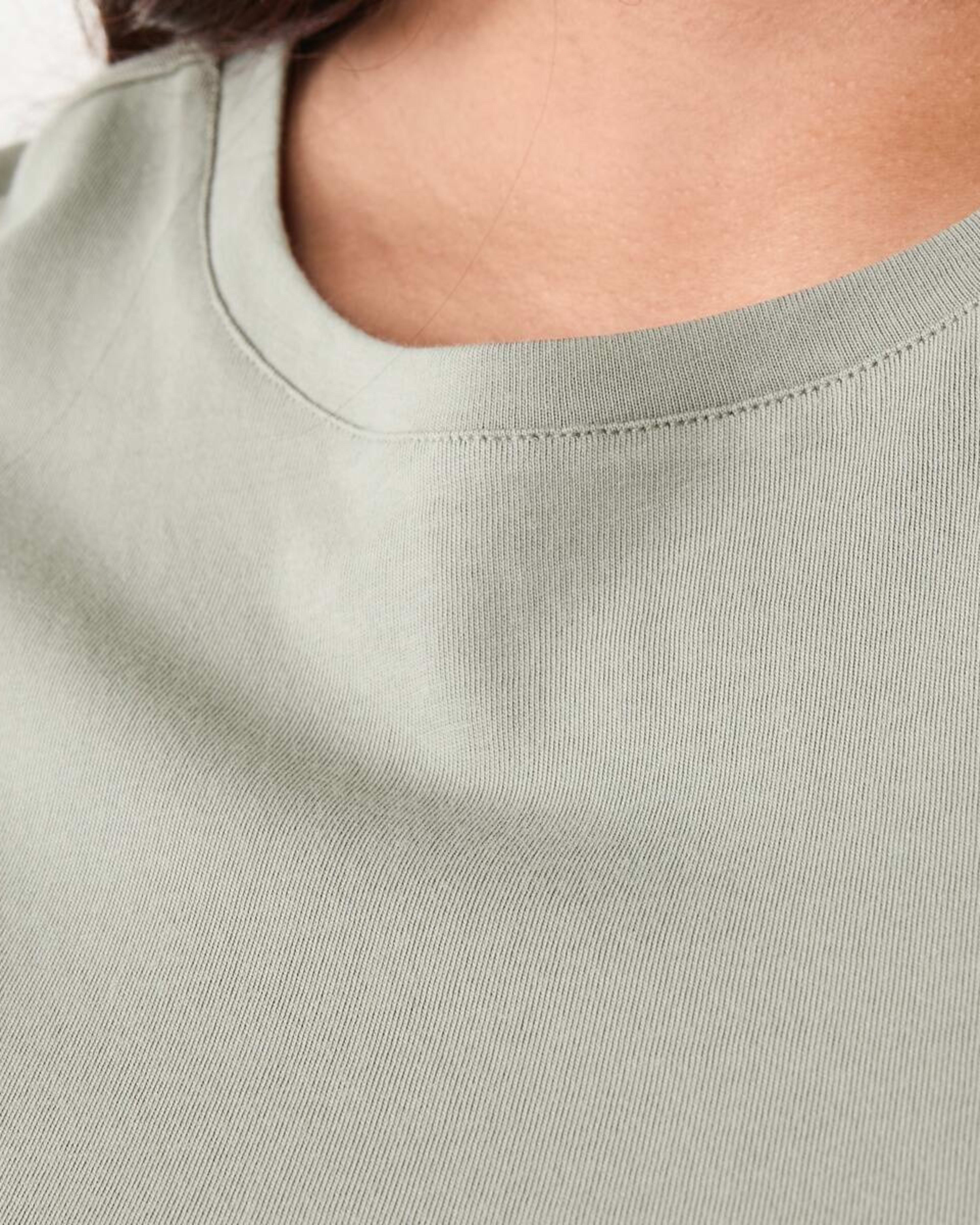 6 Curve Short Woven Sleeve Knit Top Soft Khaki, 6 of 6