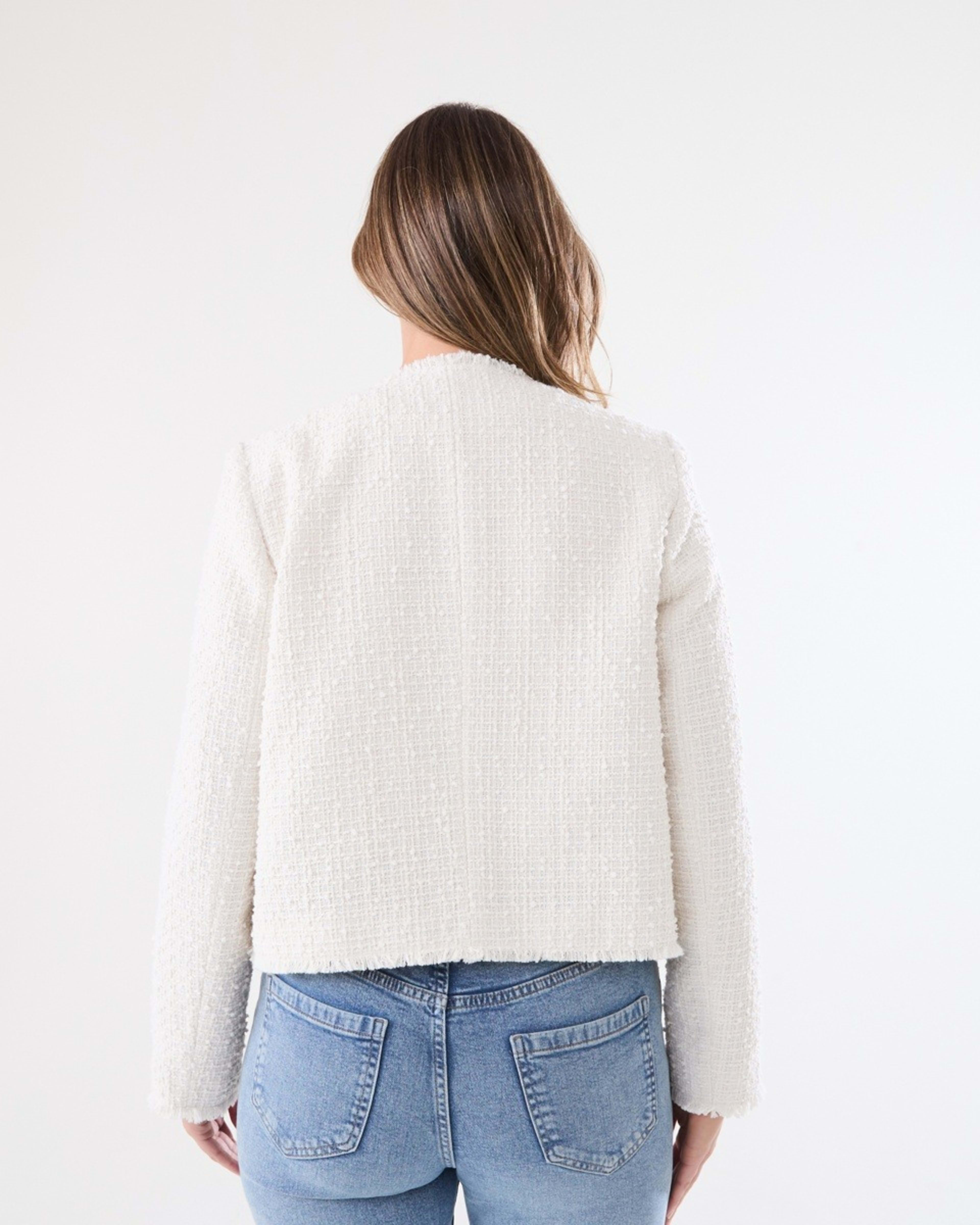 3 Fringed Boucle Jacket SNOW WHITE, 3 of 6