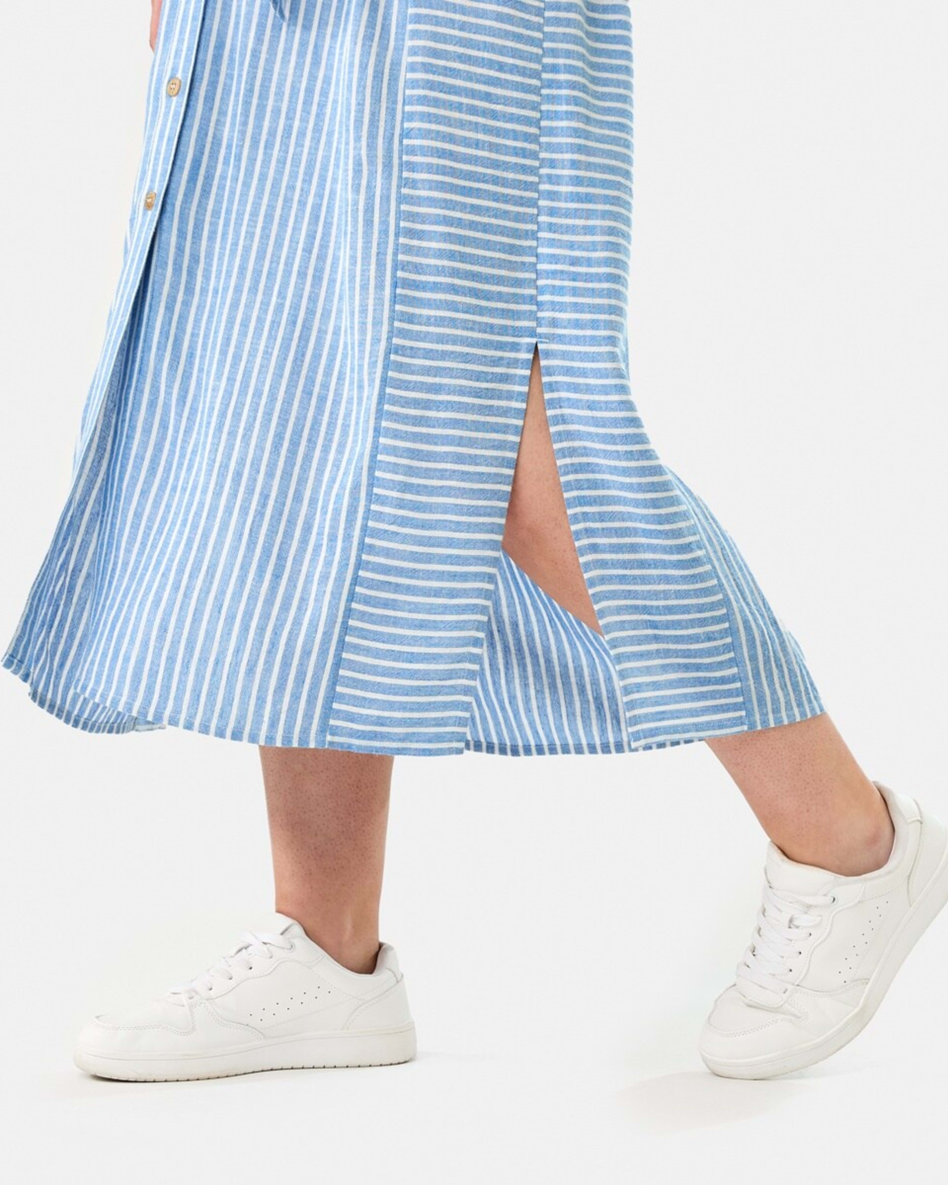 8 Short Sleeve Utility Shirt Midi Dress RESORT STRIPE BLUE MARINE, 8 of 8
