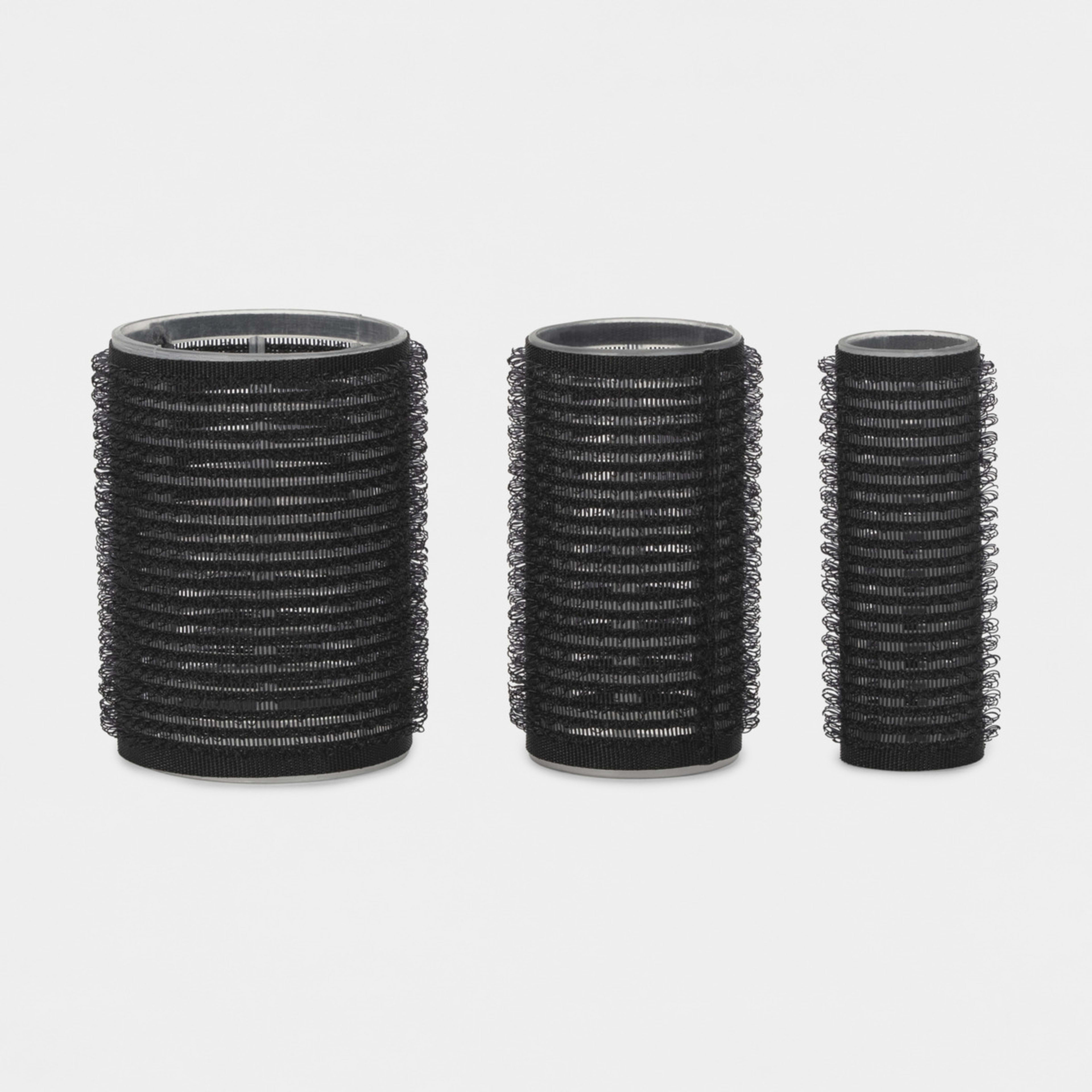 16 Pack Self Hold Rollers Black Kmart