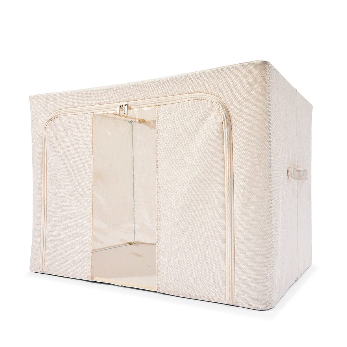 Linen Look Collapsible Box with Window - Extra Large, Beige - Kmart