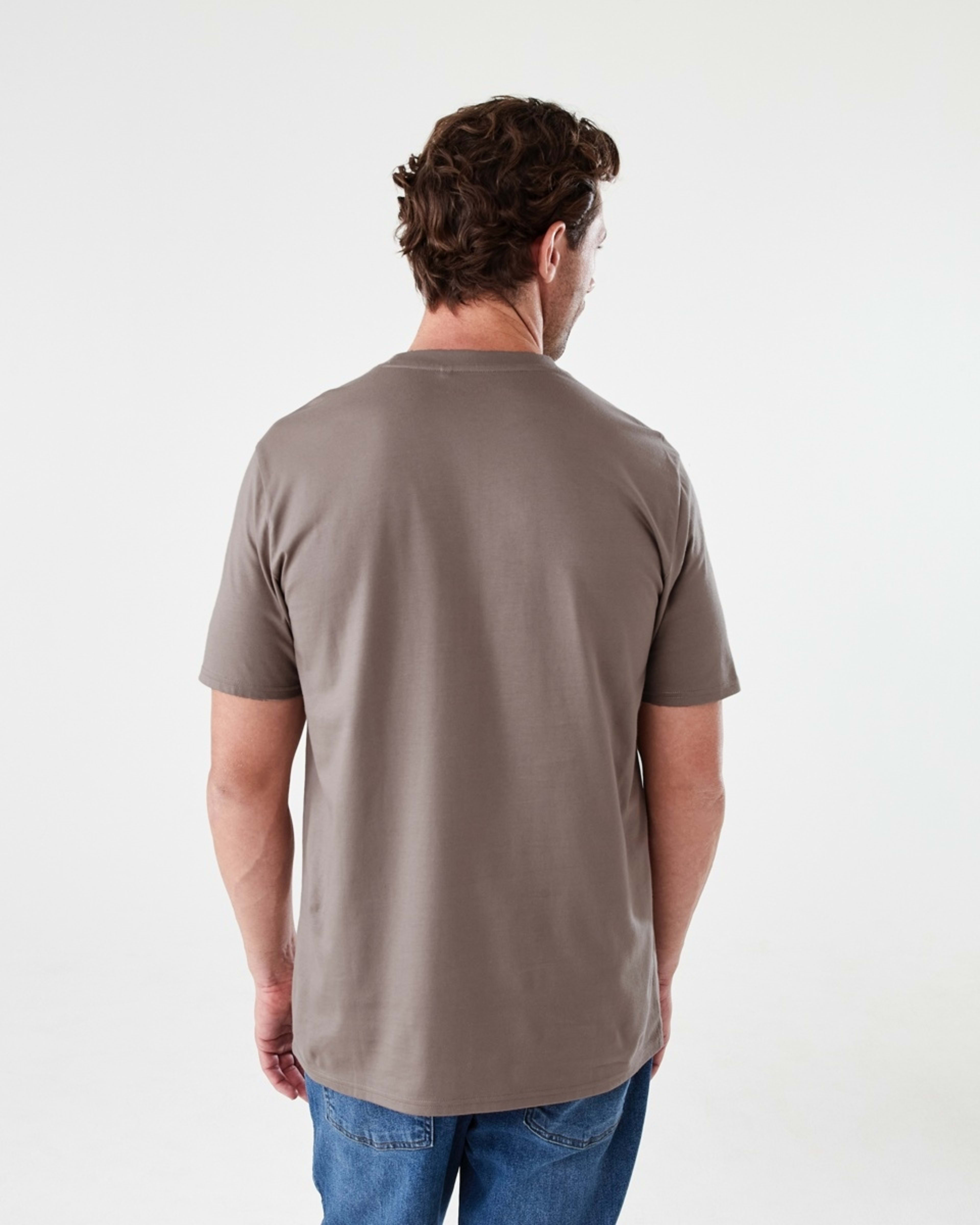 3 Australian Cotton Crew Neck T-shirt DRIFT BROWN, 3 of 5