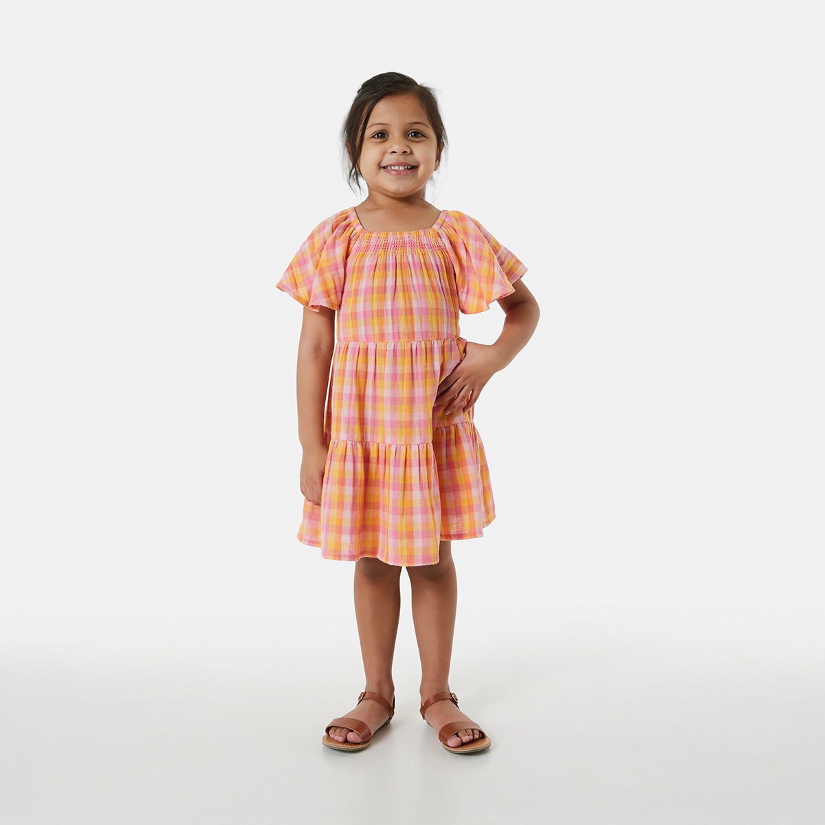 Gingham Tiered Dress - Kmart