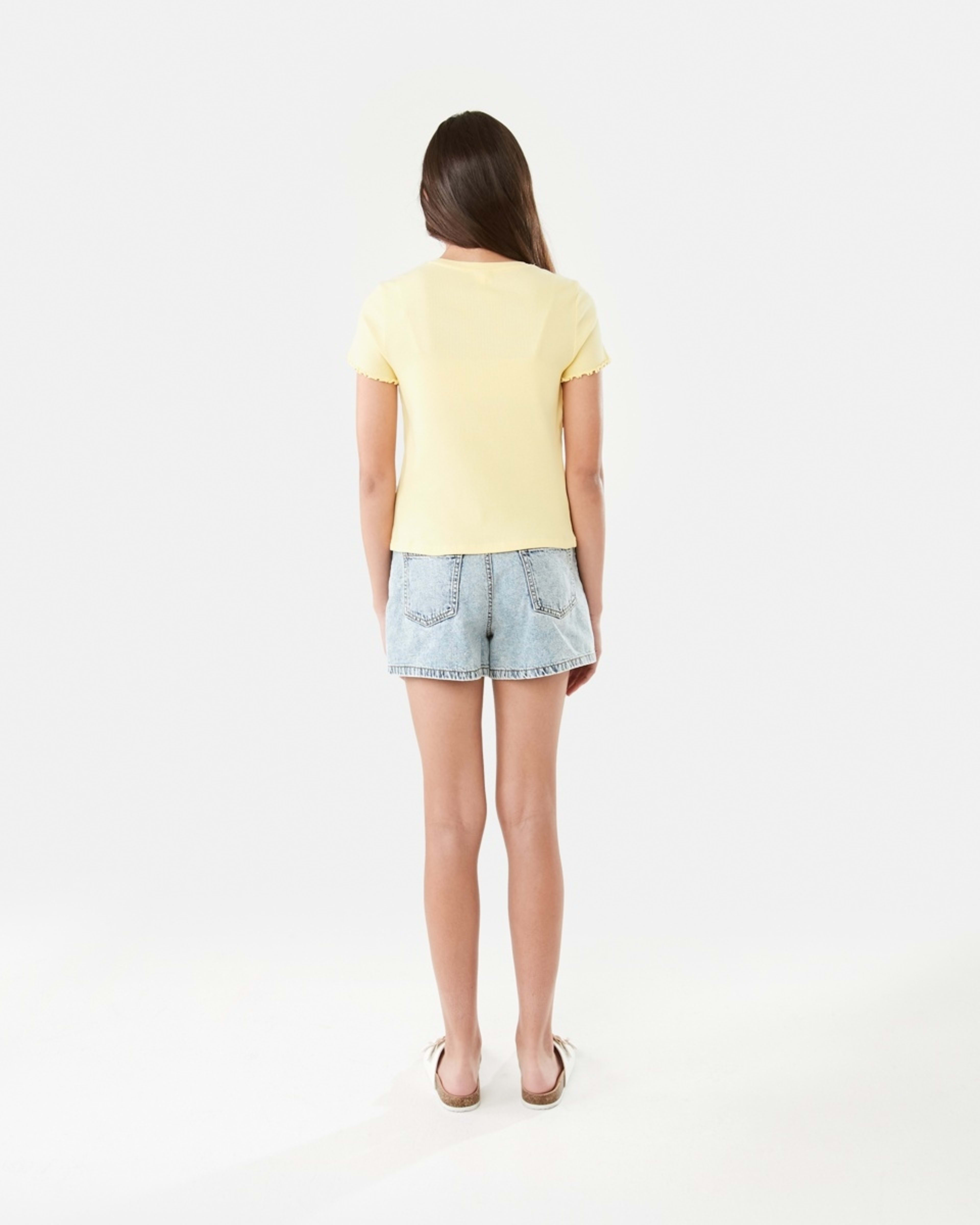 7 Short Sleeve Rib Top Merng Ylw, 7 of 9