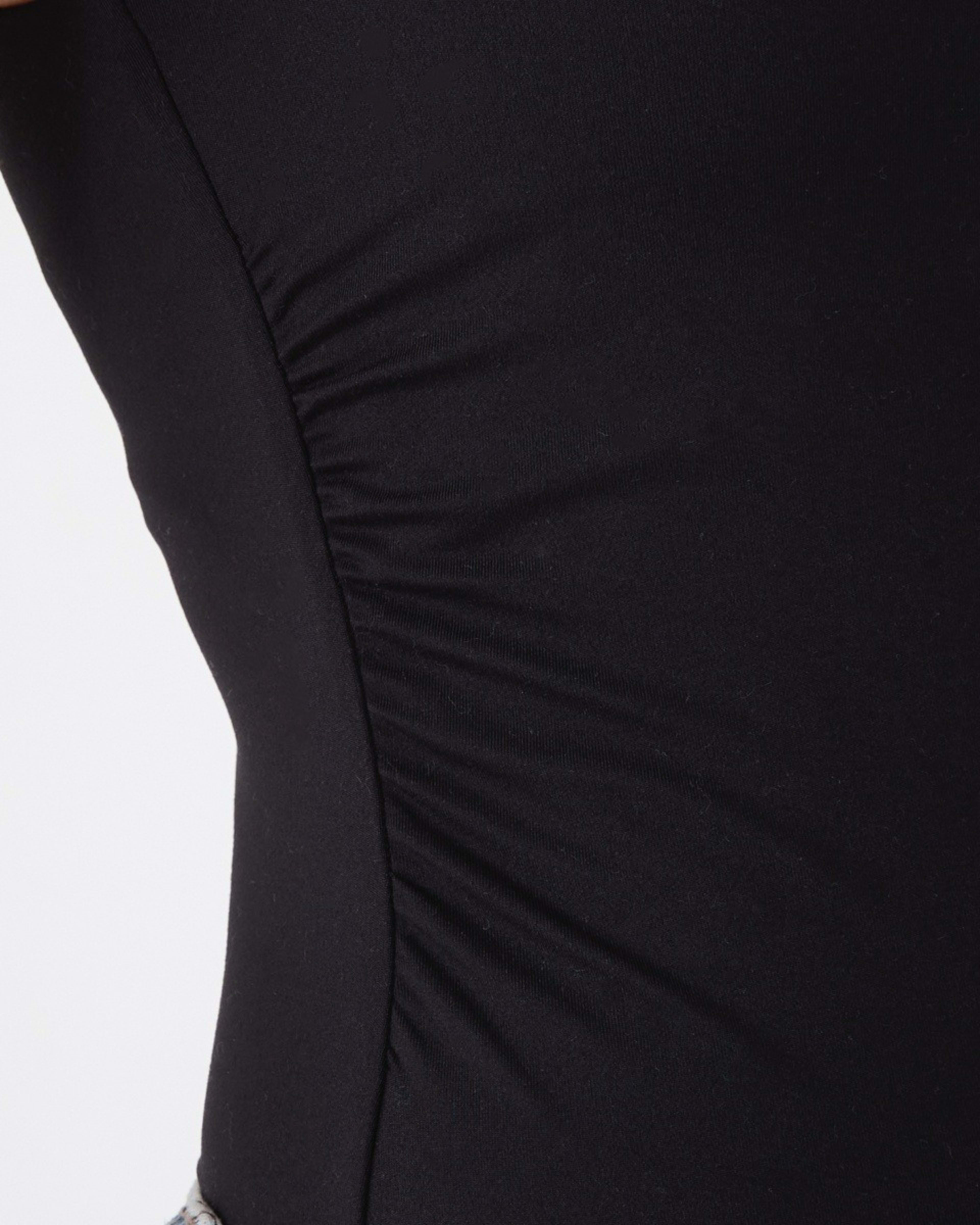 5 Sleeveless Straight Neck Bodysuit BLACK, 5 of 6