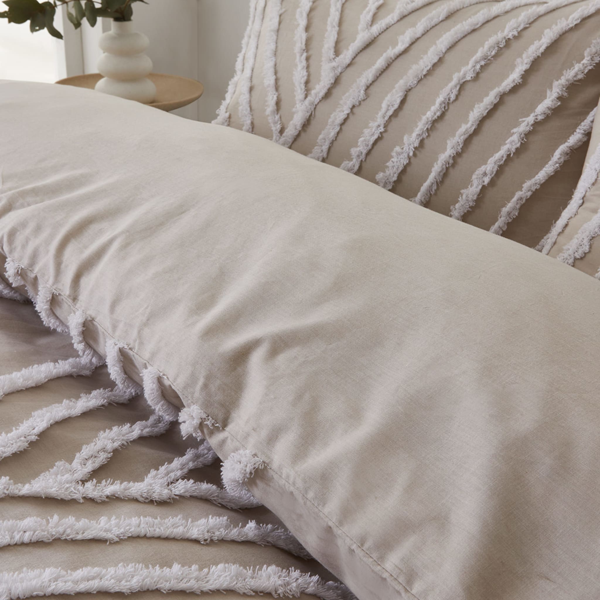 Phoenix Cotton Quilt Cover Set King Bed, Beige Kmart