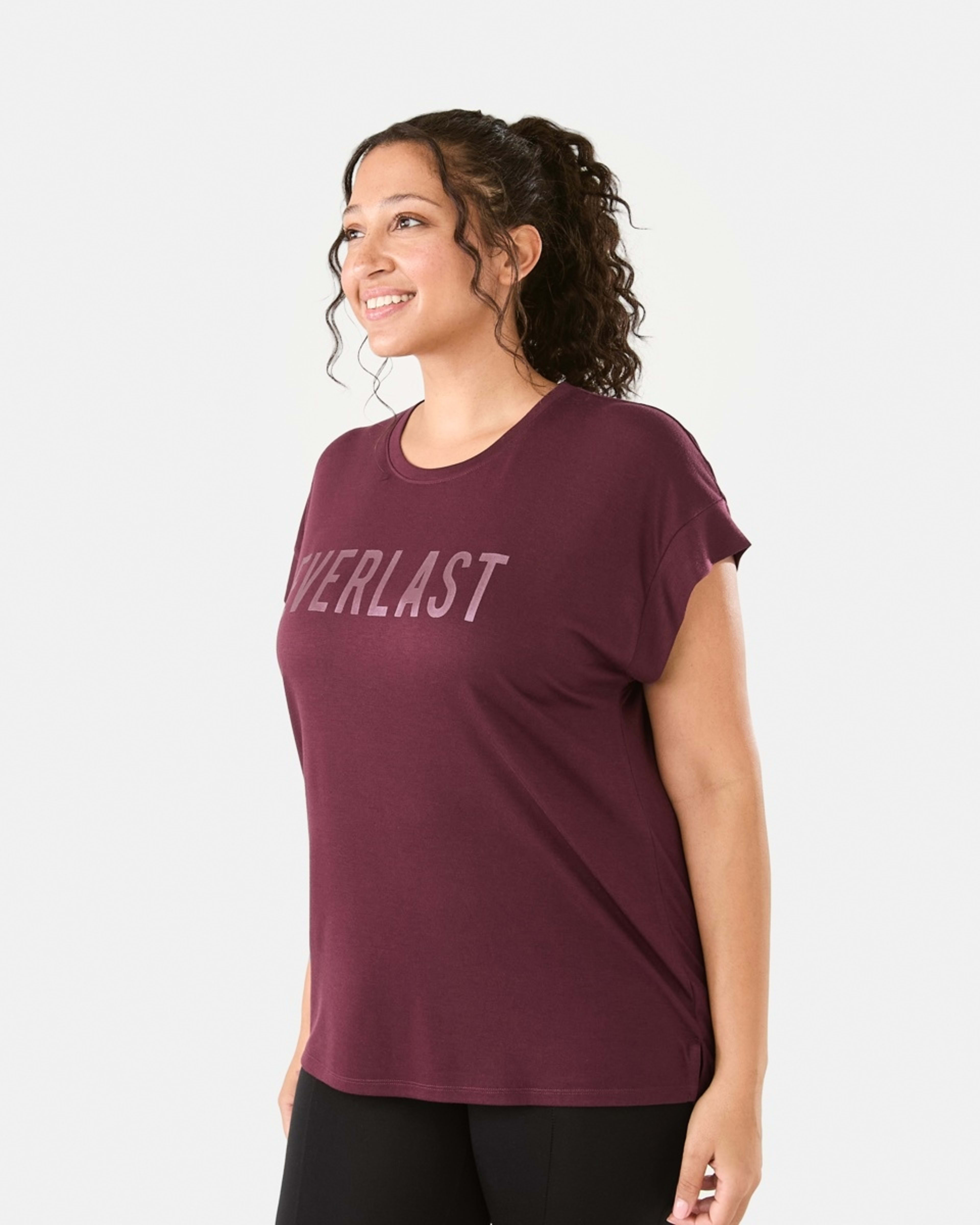 2 Everlast Womens Relaxed Long T-shirt Cherry, 2 of 7