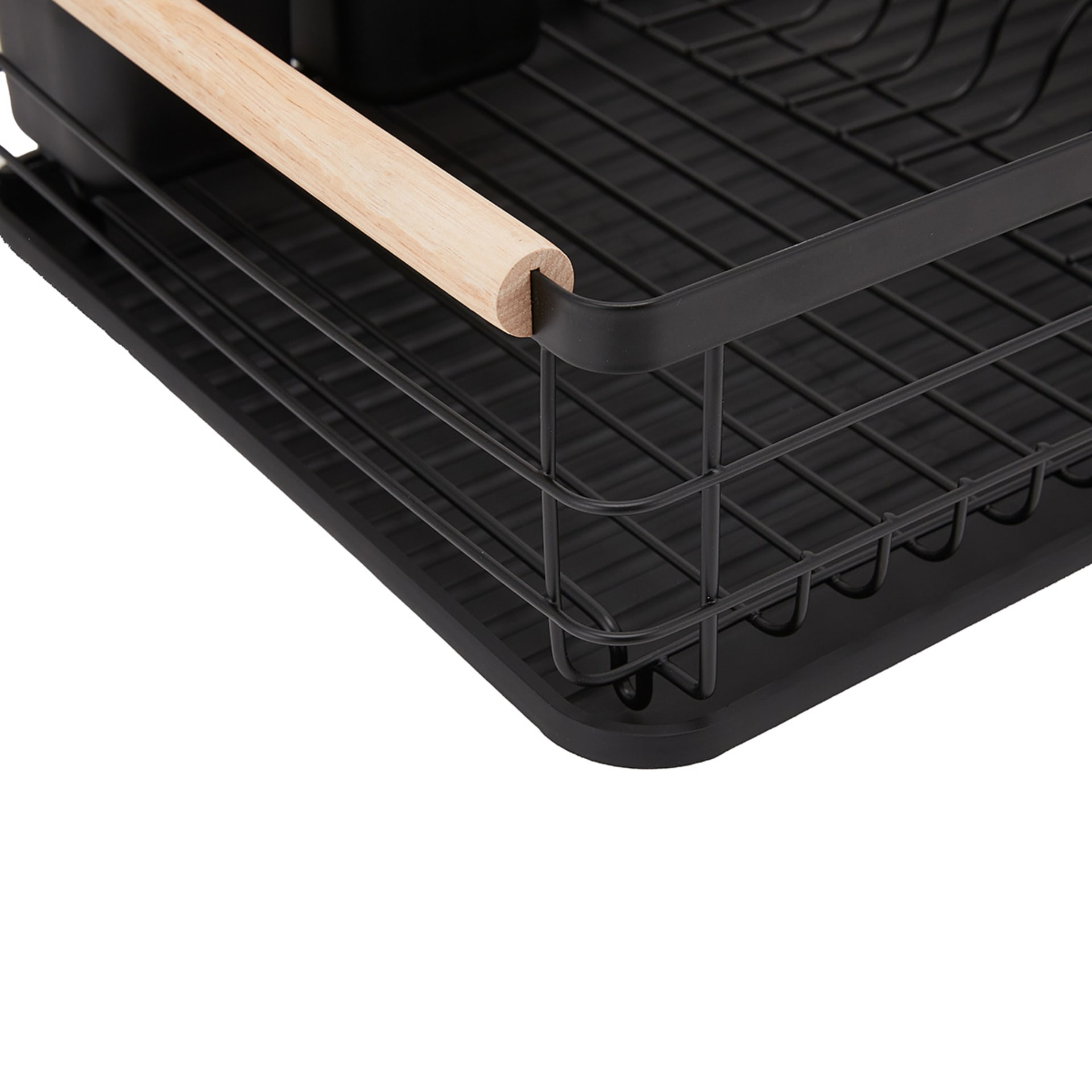 Black Wooden Handle Dish Rack Kmart