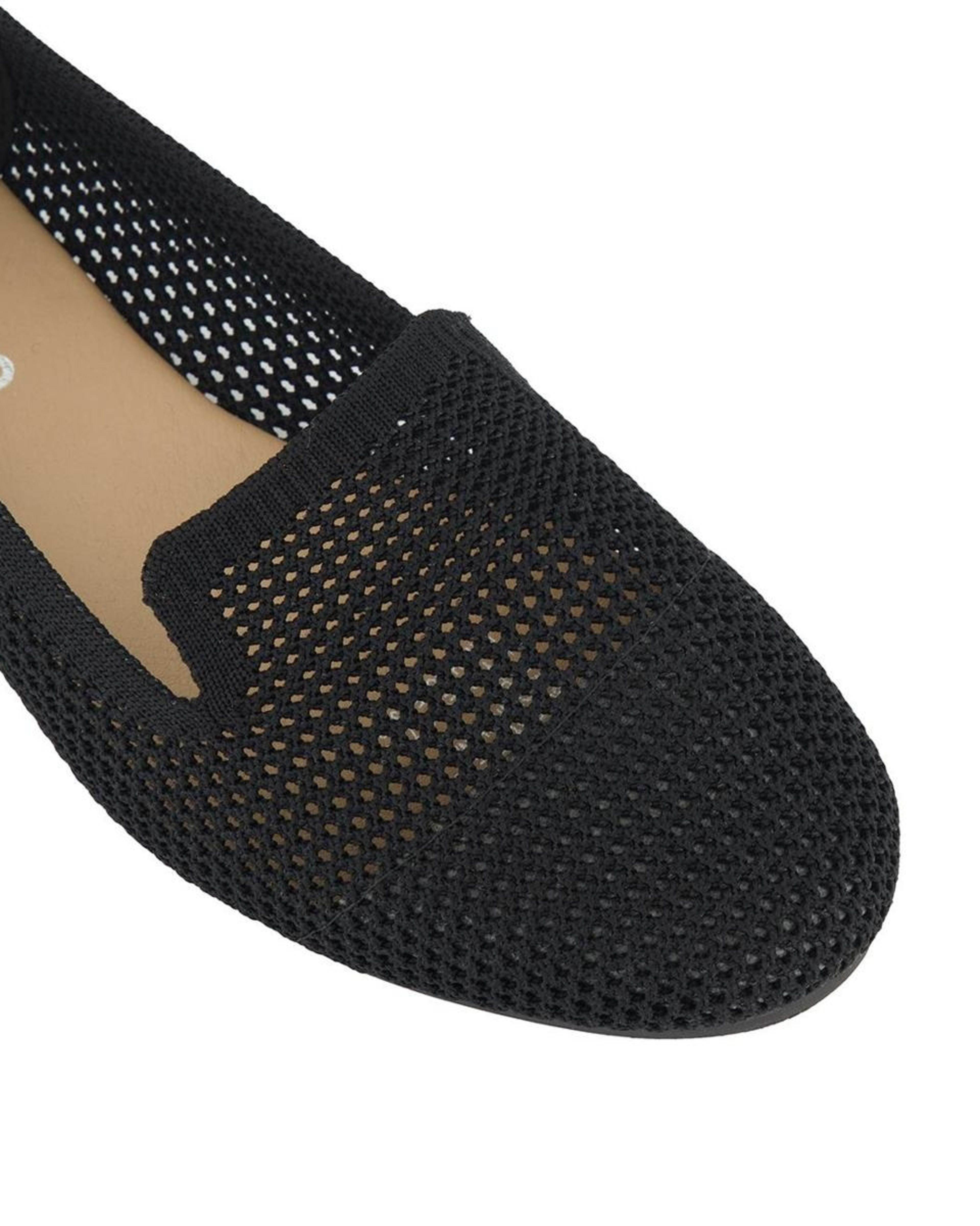 5 Knit Loafer Ballet Pumps Black, 5 of 5