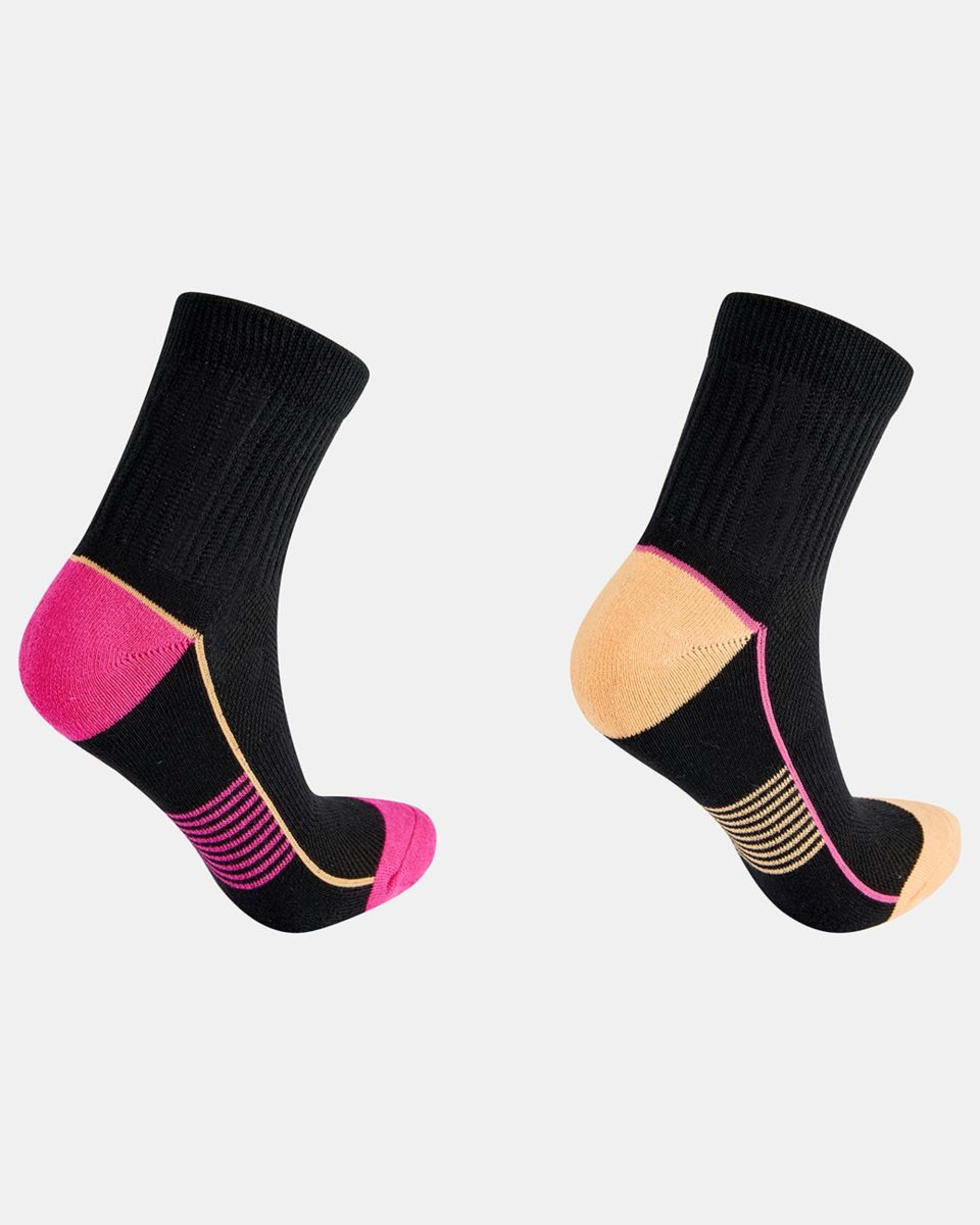 2 5 Pack  Active Terry Quarter Crew Socks BLACK, ORANGE, PINK, 2 of 3
