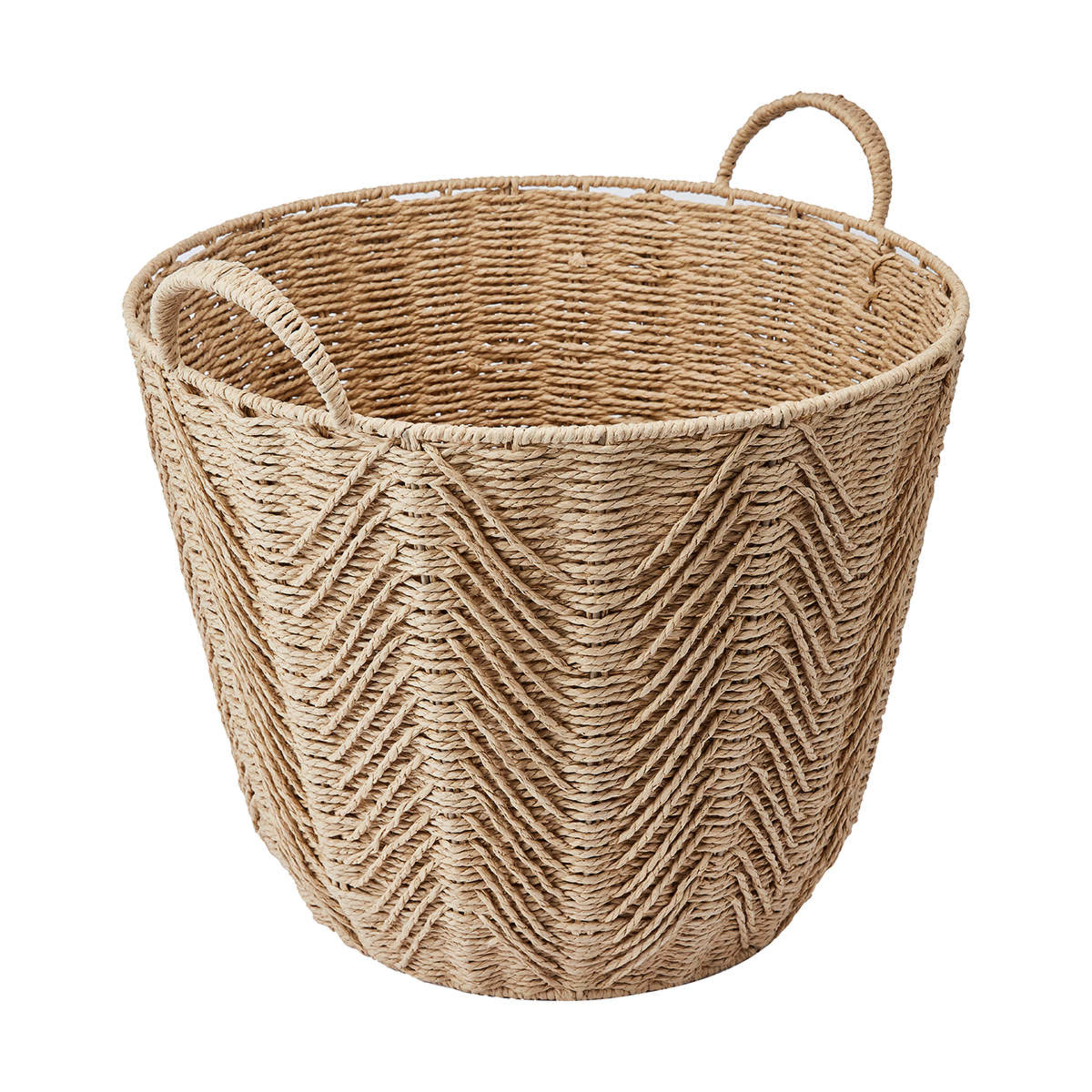 Round Herringbone Paper Rope Basket Natural Kmart