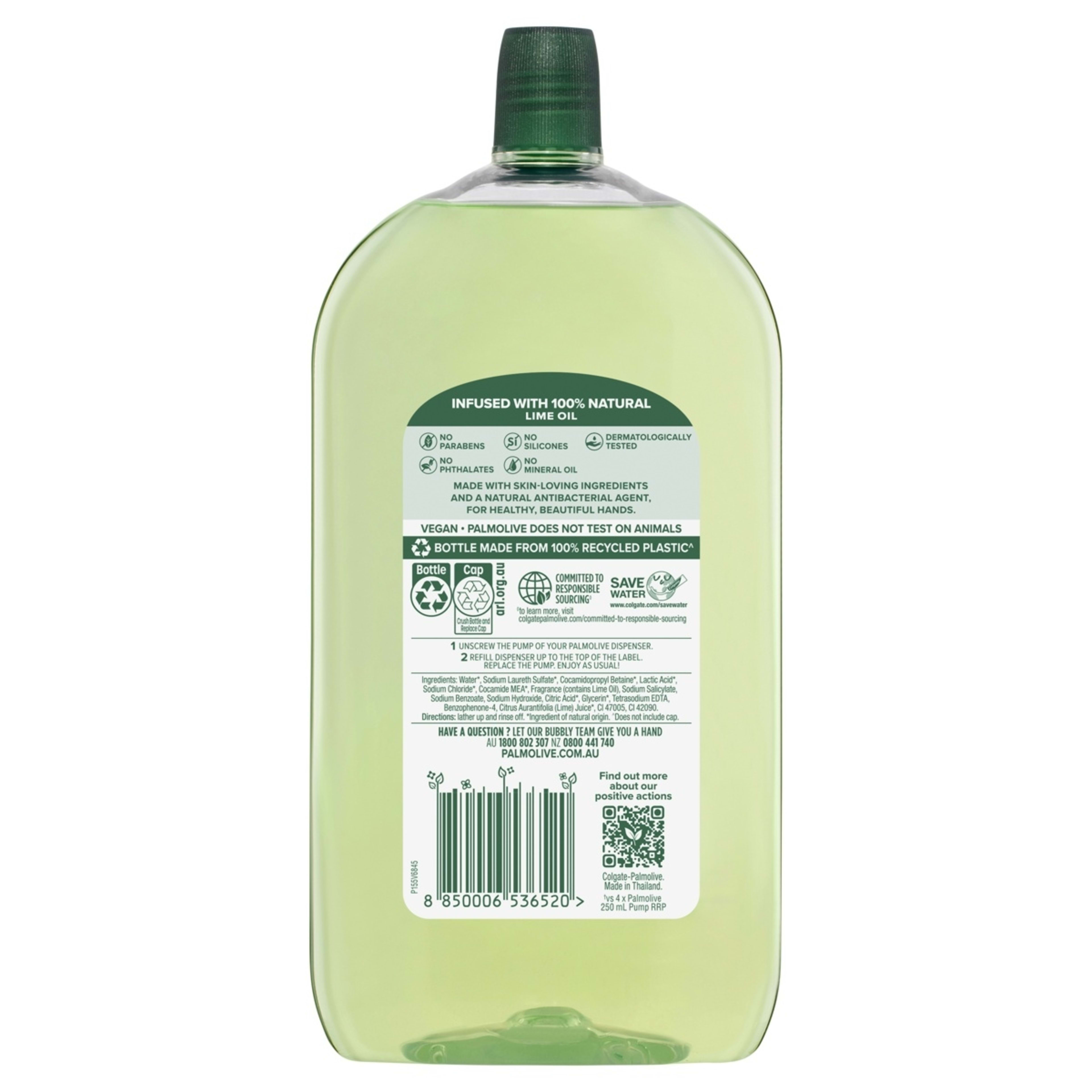 2 Palmolive Antibacterial Liquid Hand Wash Soap Refill 1L - Odour Neutralising Lime, 2 of 7