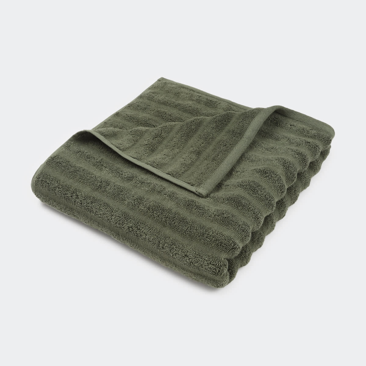 Thick Ribbed Australian Cotton Bath Towel Forest Green Kmart
