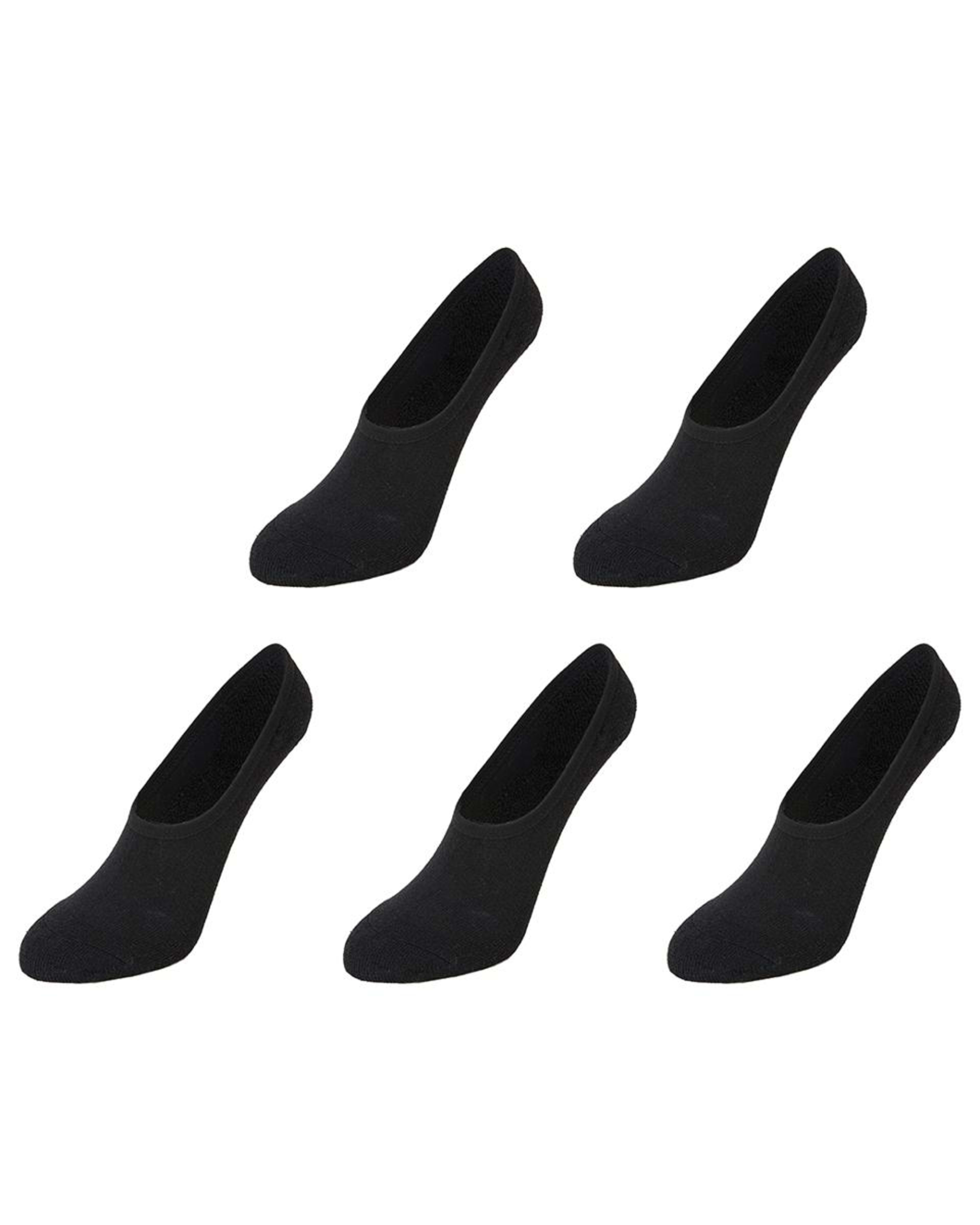 1 5 Pack Terry No Show Socks BLACK