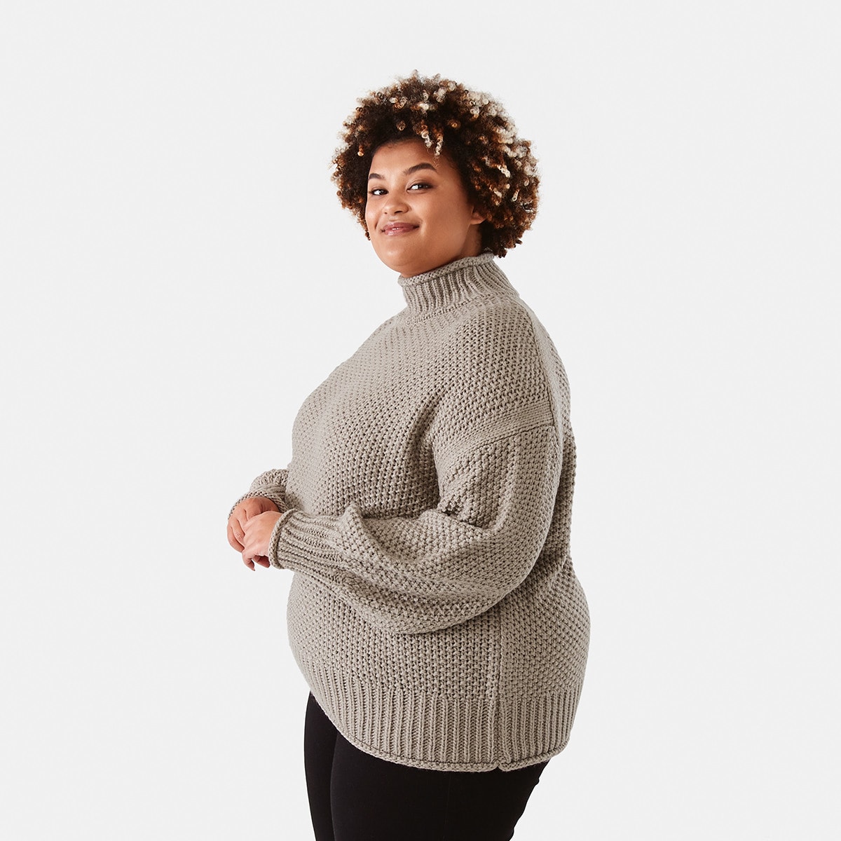 Curve Cosy Funnel Neck Knit Jumper Kmart