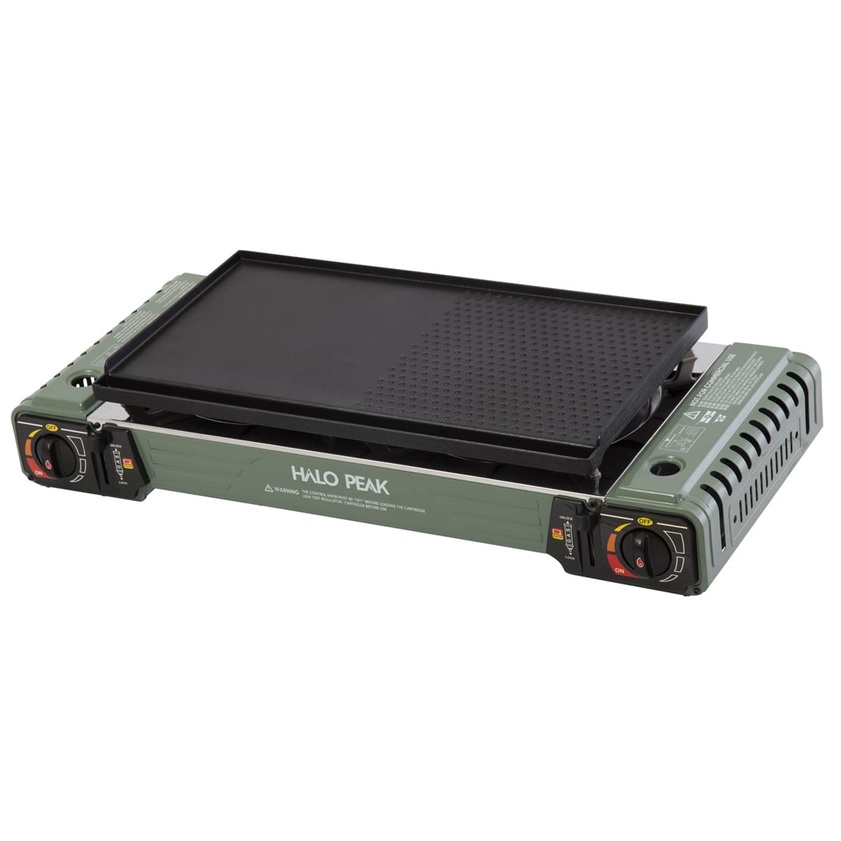 Halo Peak Butane Twin Burner Stove with Hotplate Kmart