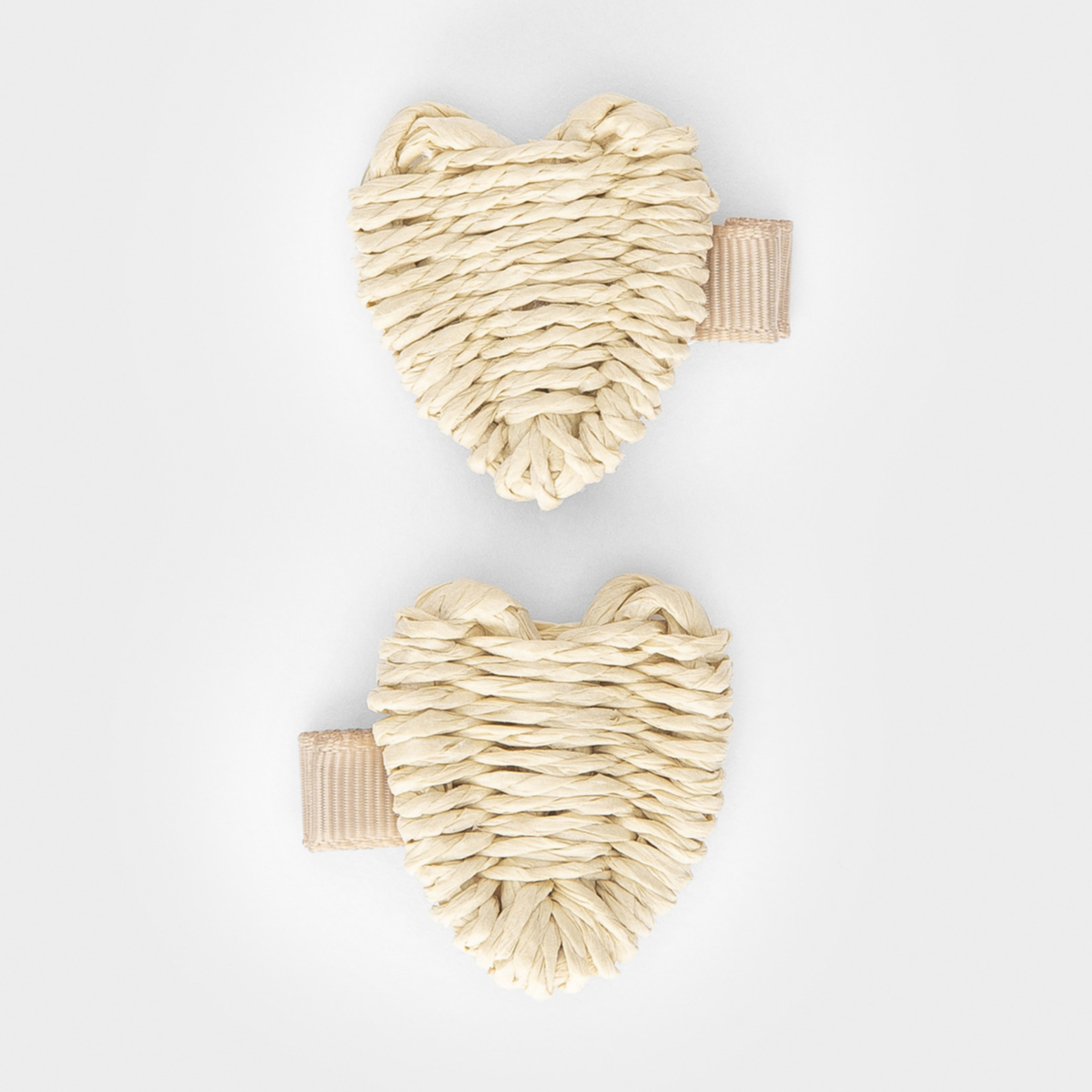1 2 Pack Natural Hearts Snap Hair Clips
