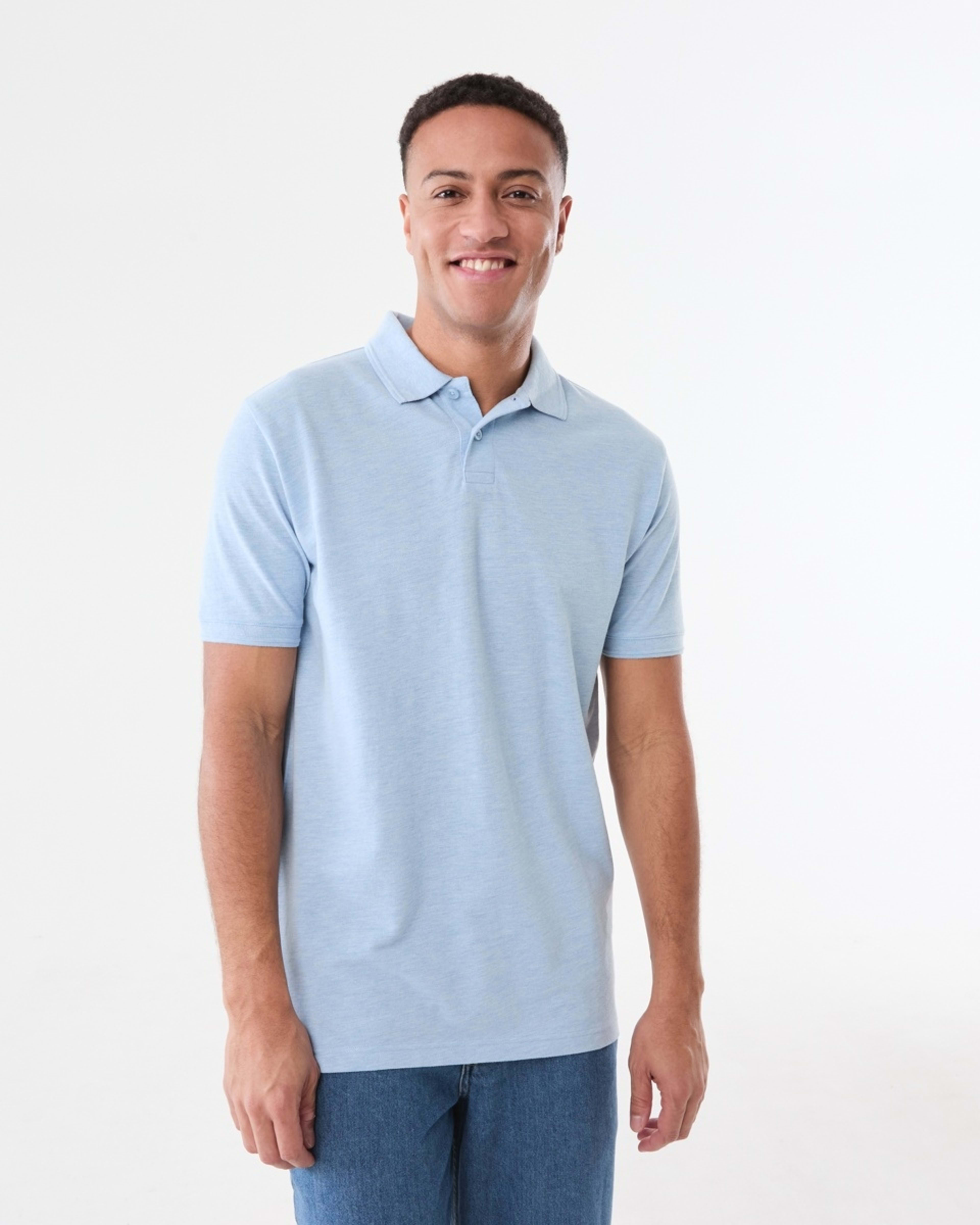 1 Pique Polo Shirt FOG BLUE MARLE