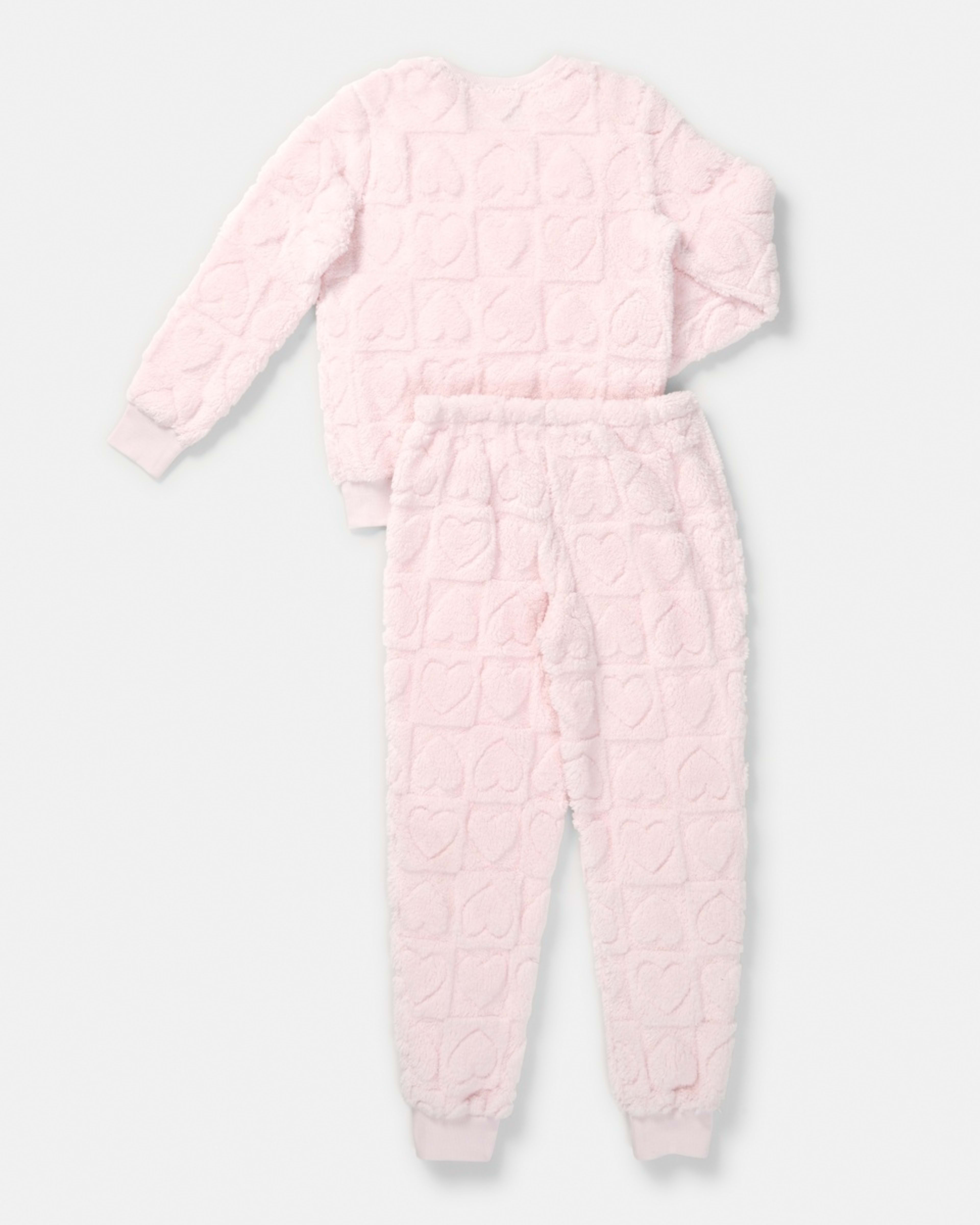 6 Fluffy Pyjama Set Pink Hearts, 6 of 8