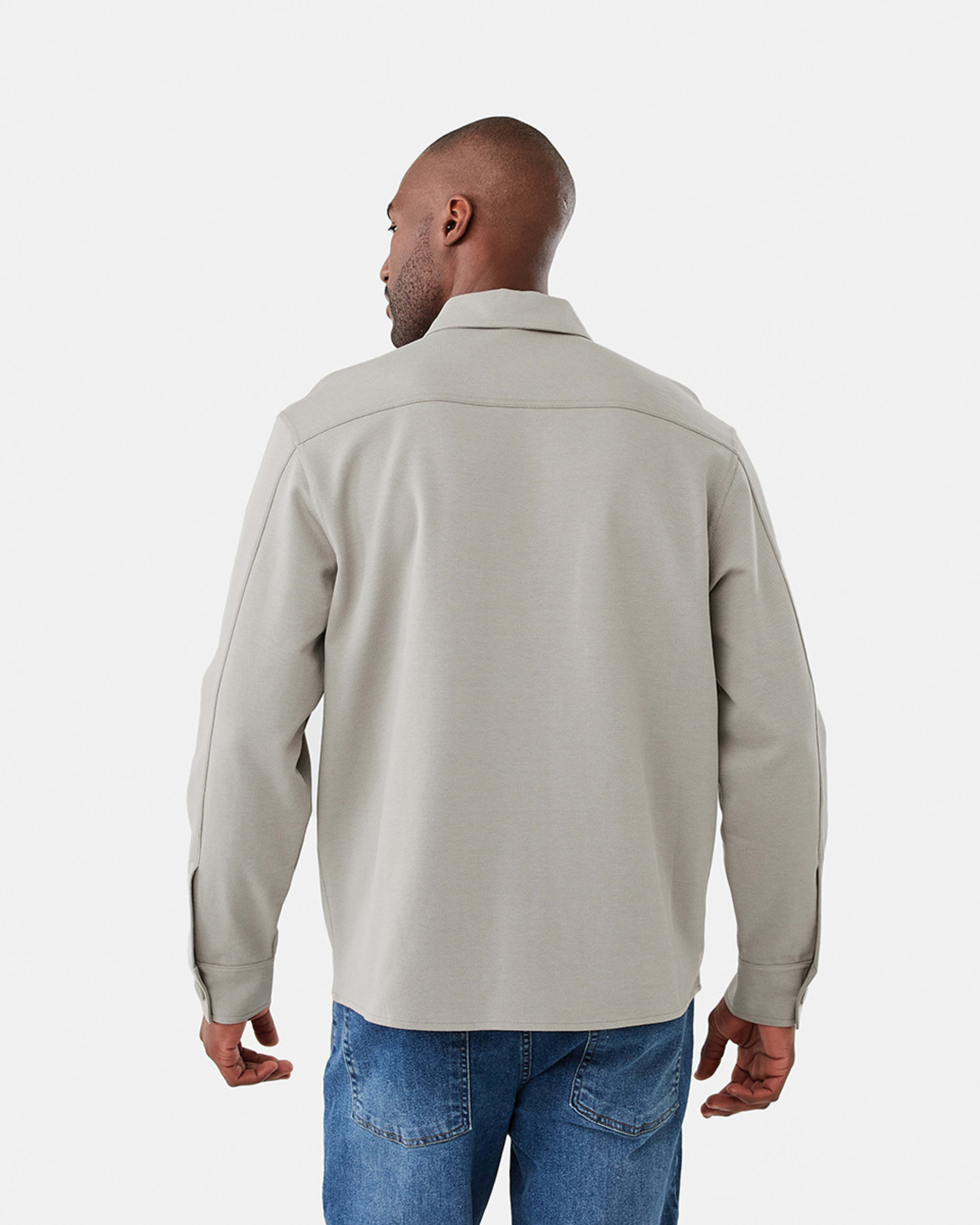 3 Long Sleeve Textured Knit Shirt Wood Smoke, 3 of 7