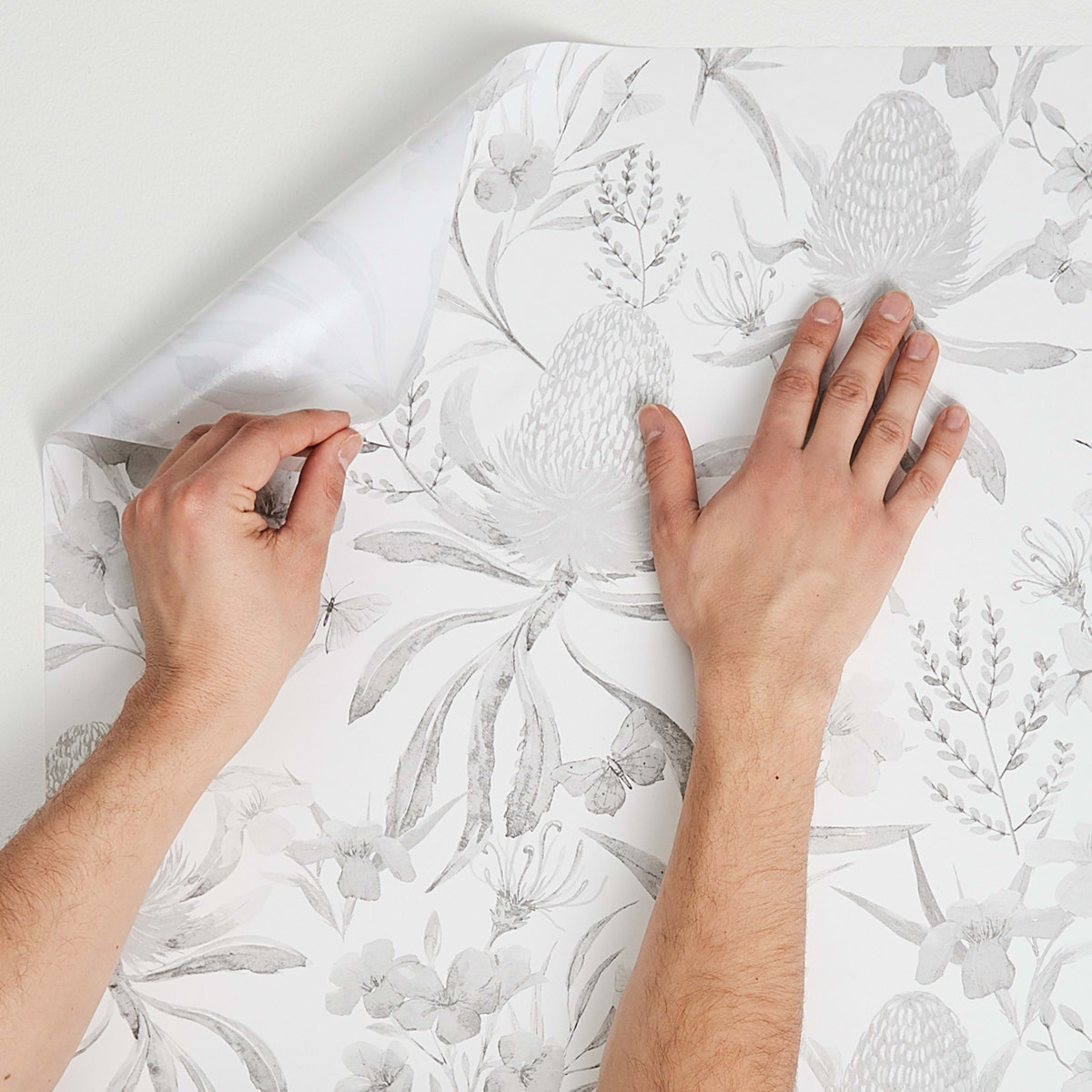 Self Adhesive Removable Wallpaper Shadow Floral Kmart