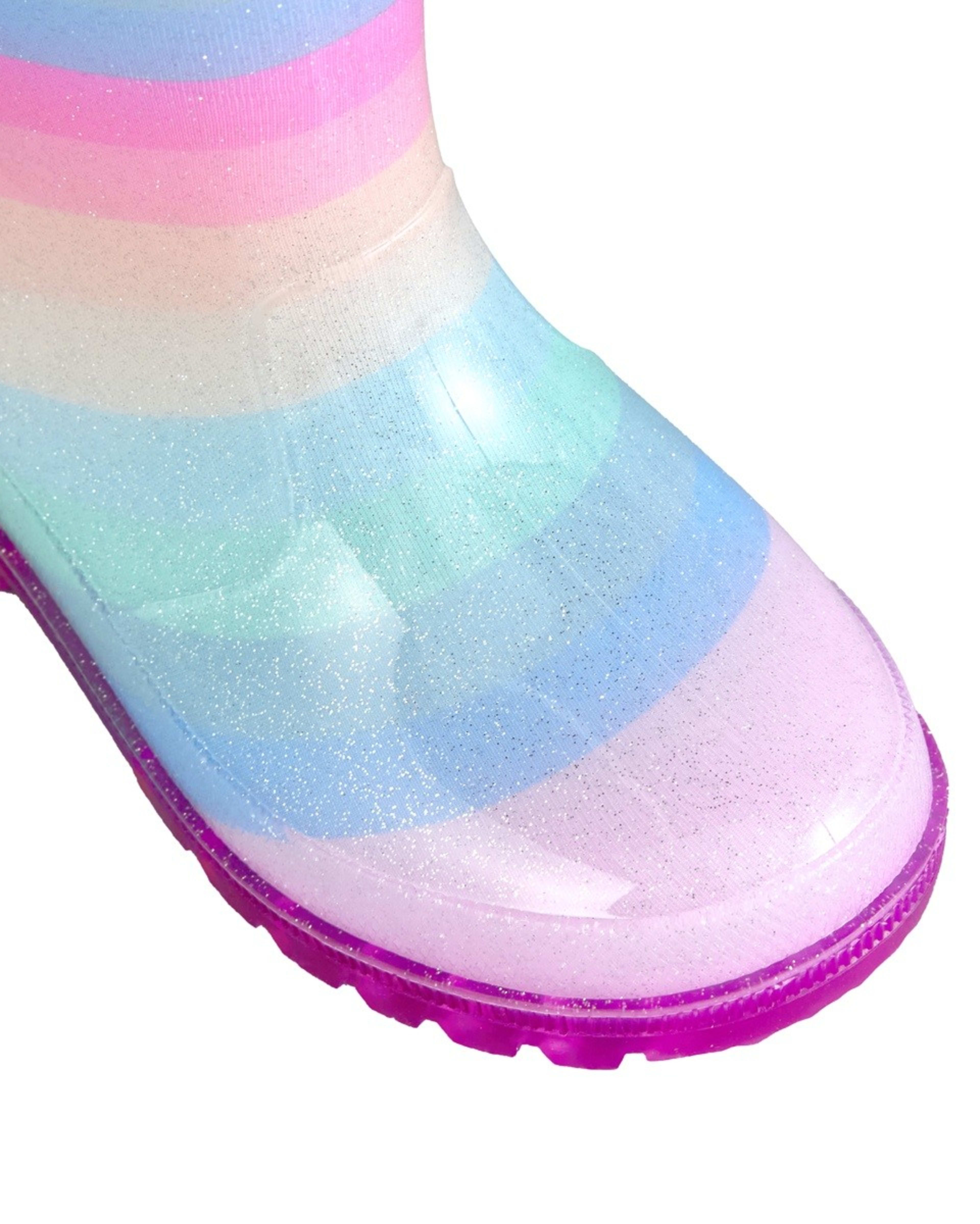 4 Junior Light Up Rainboots Rainbow Ombre, 4 of 6