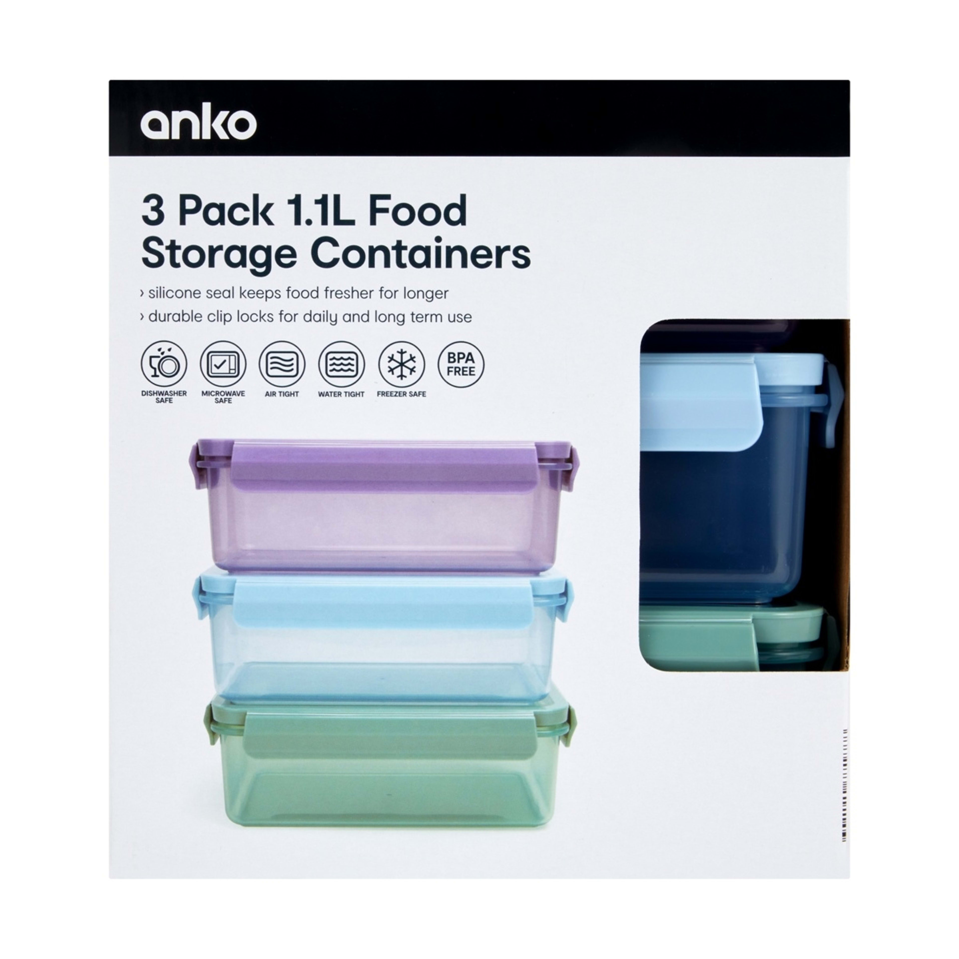 7 3 Pack 1.1L Food Storage Containers, 7 of 7