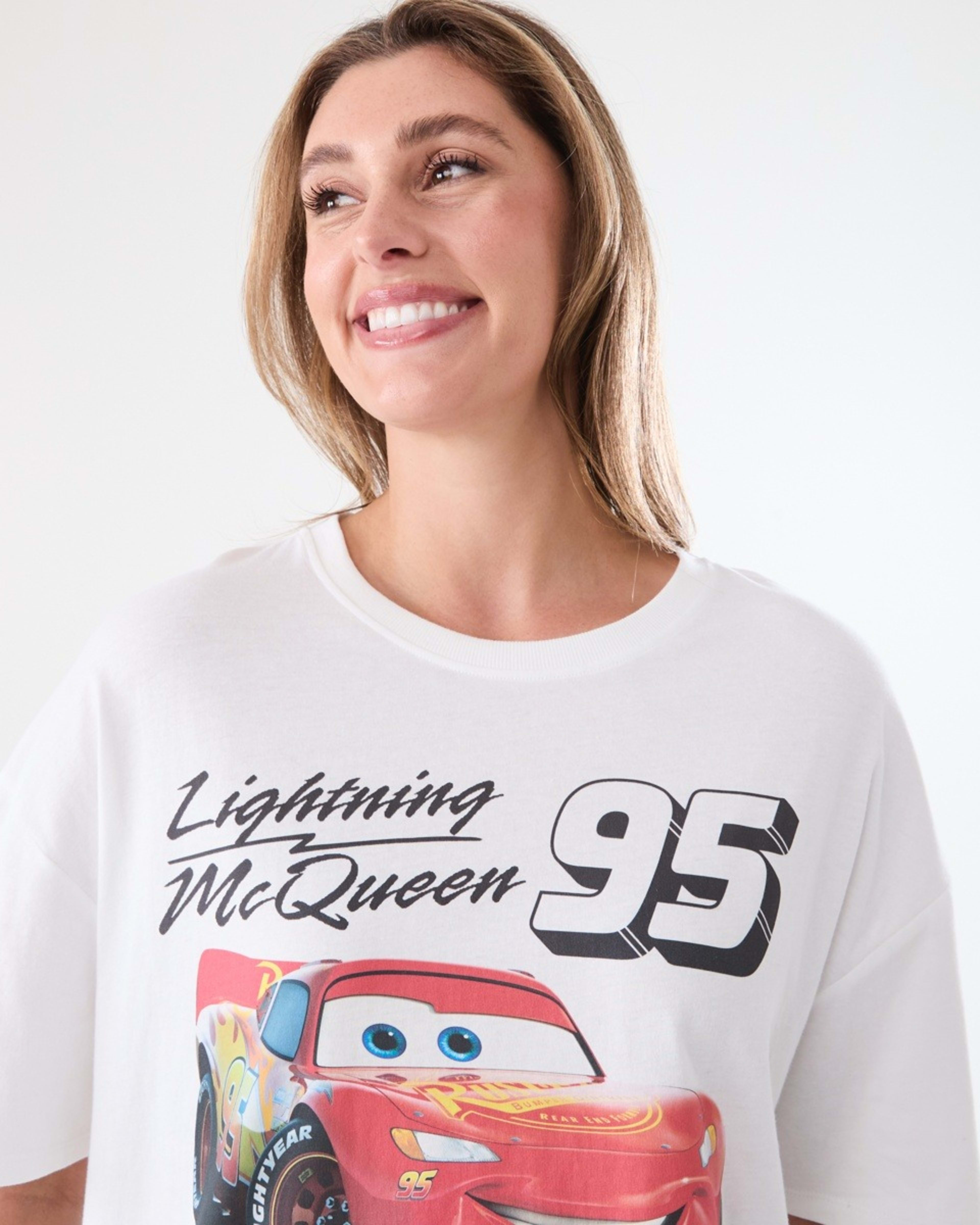 4 Cars Lightning McQueen License Short Sleeve T-shirt CARS WHITE, 4 of 5