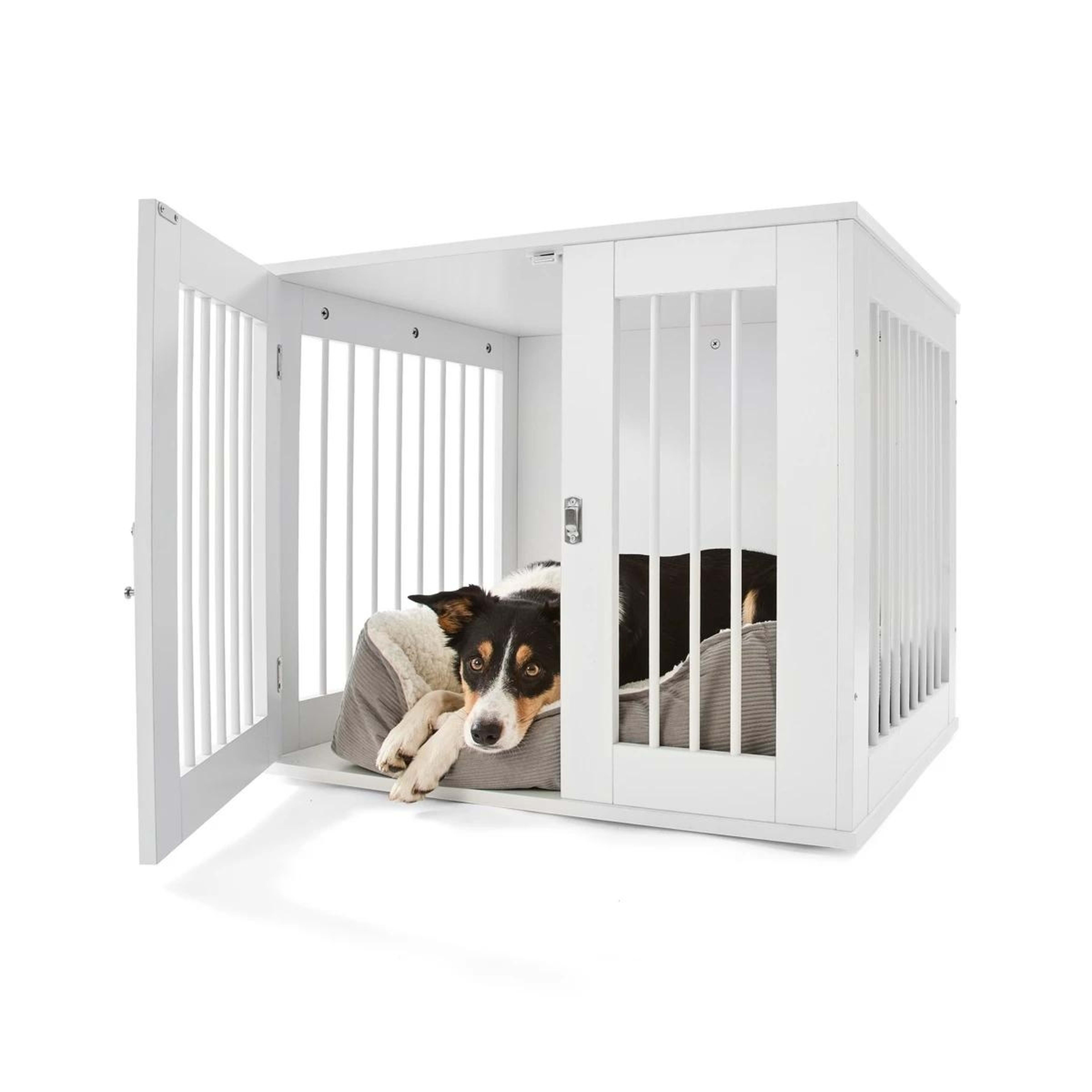 1 Pet Crate Wooden White - Medium, 1 of 10