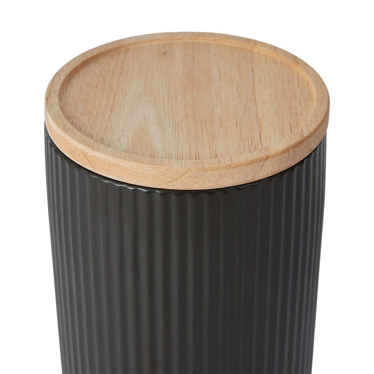 Large Black Ribbed Canister Kmart