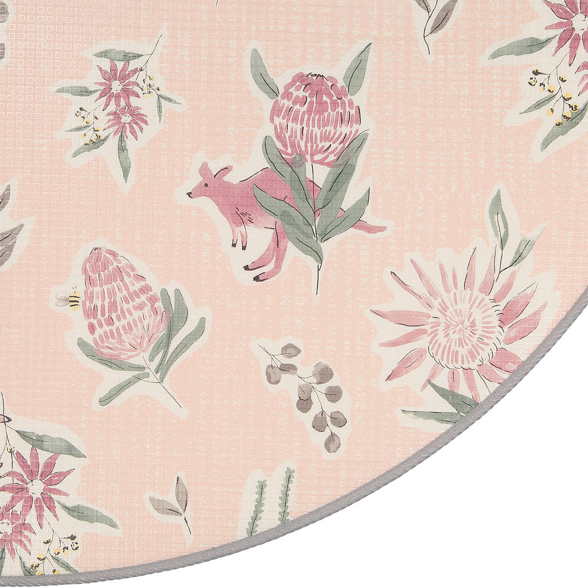 Reversible Round Padded Play and Floor Mat Floral Kmart