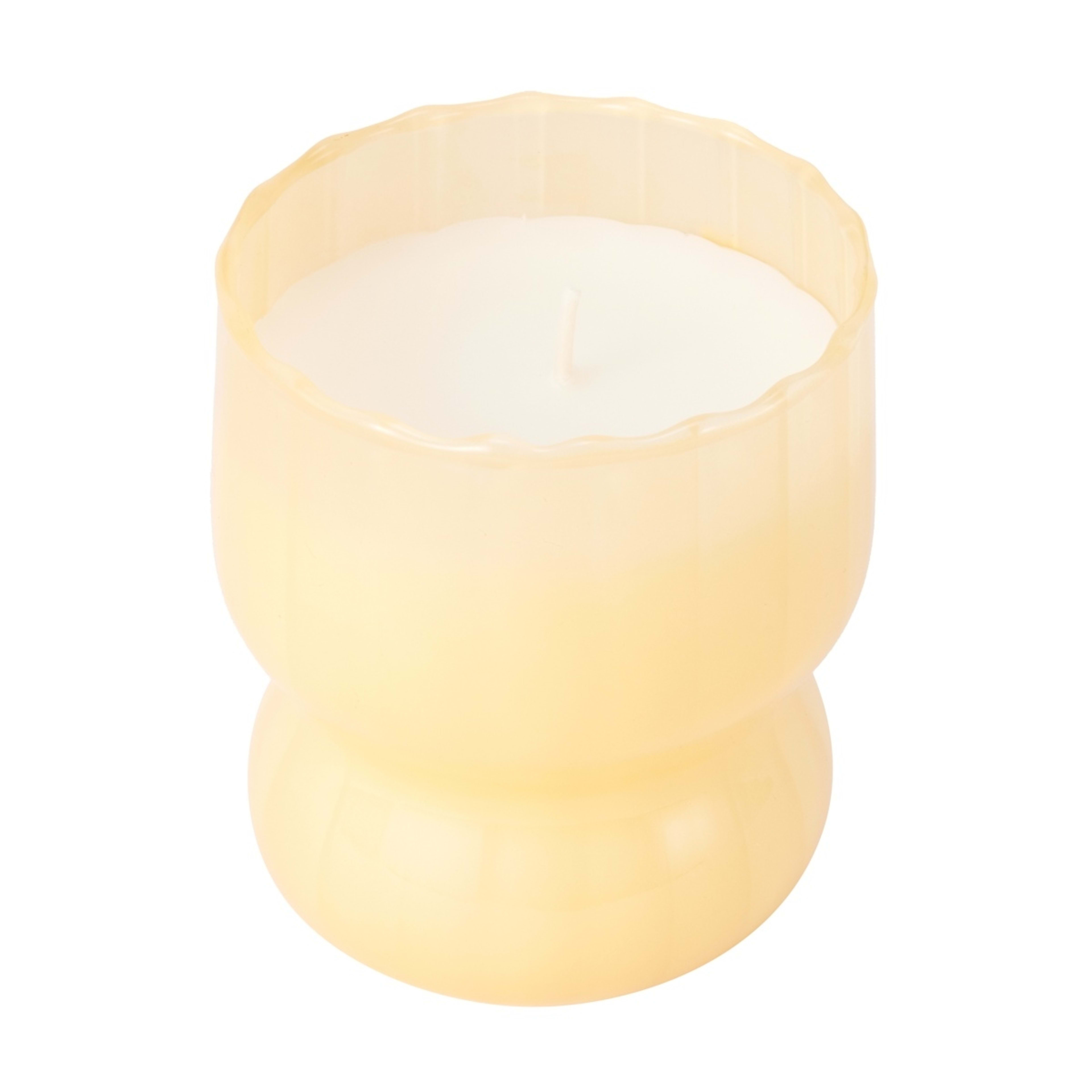 2 Citrus and Floral Swirl Glass Candle - Yellow, 2 of 8