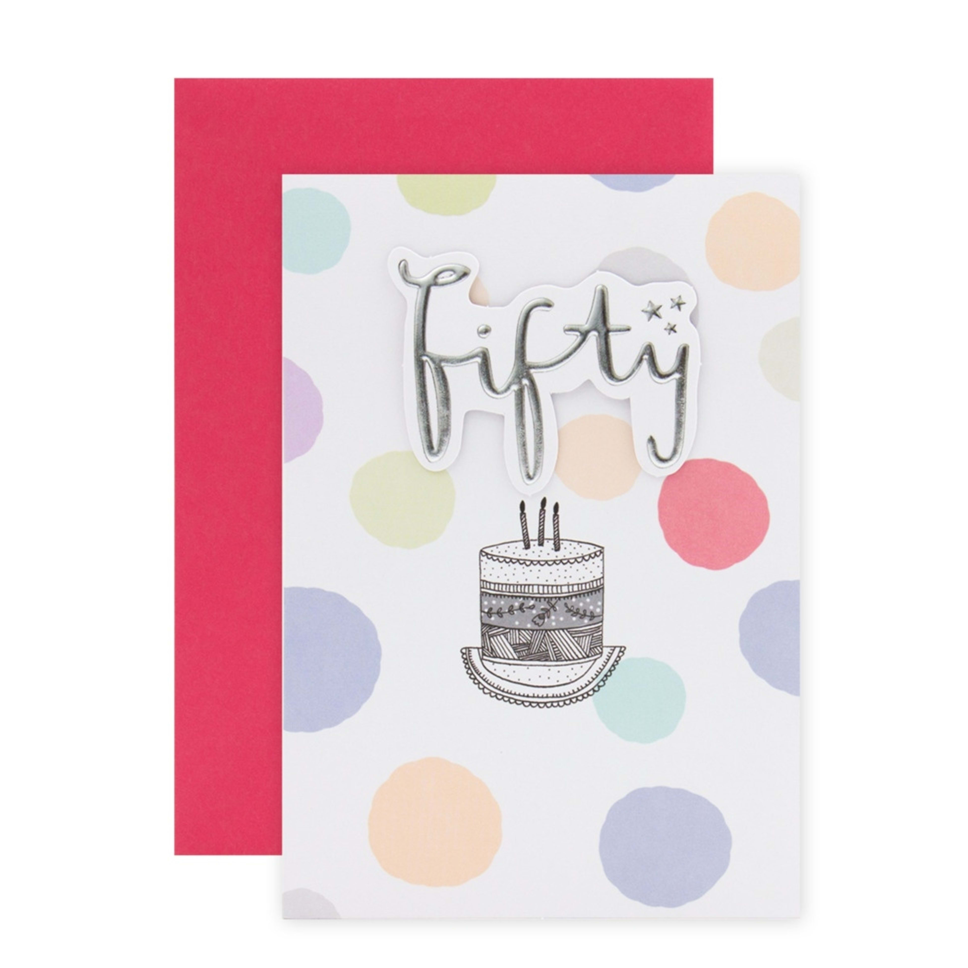 1 Connections from Hallmark 50th Birthday Card - Cake and Spots