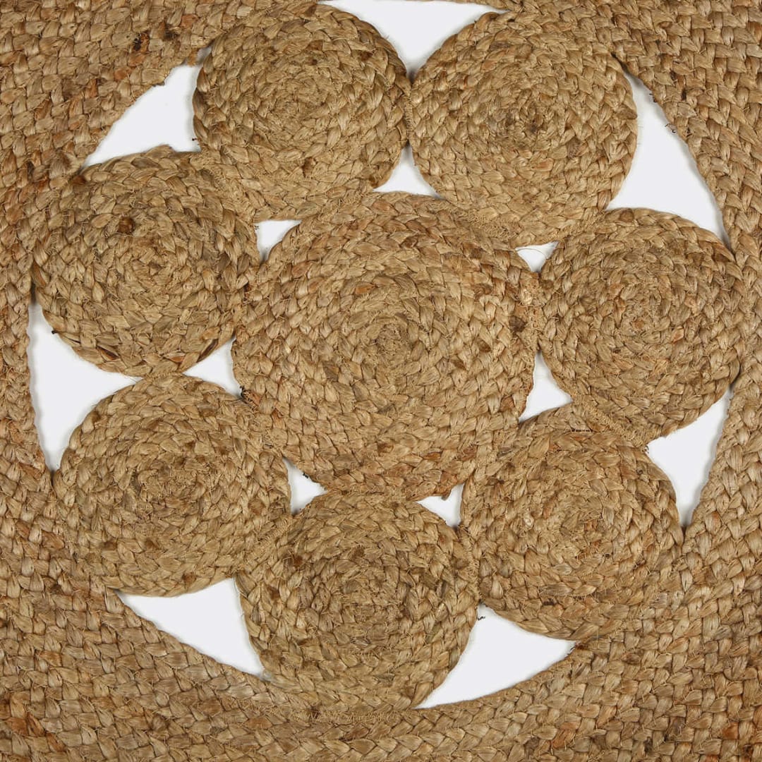 Round Cut Out Jute Rug 133cm Kmart