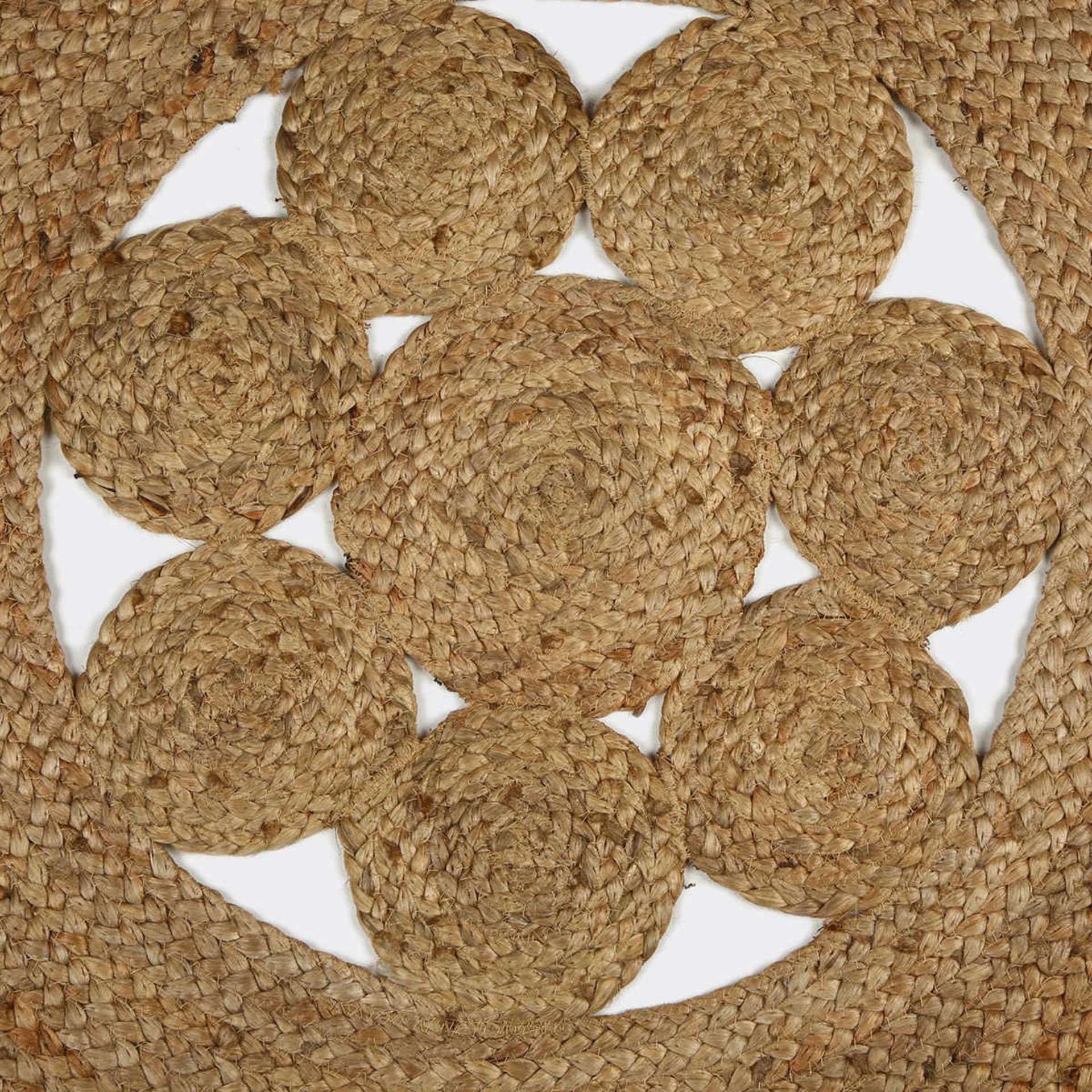 Round Cut Out Jute Rug 133cm Kmart