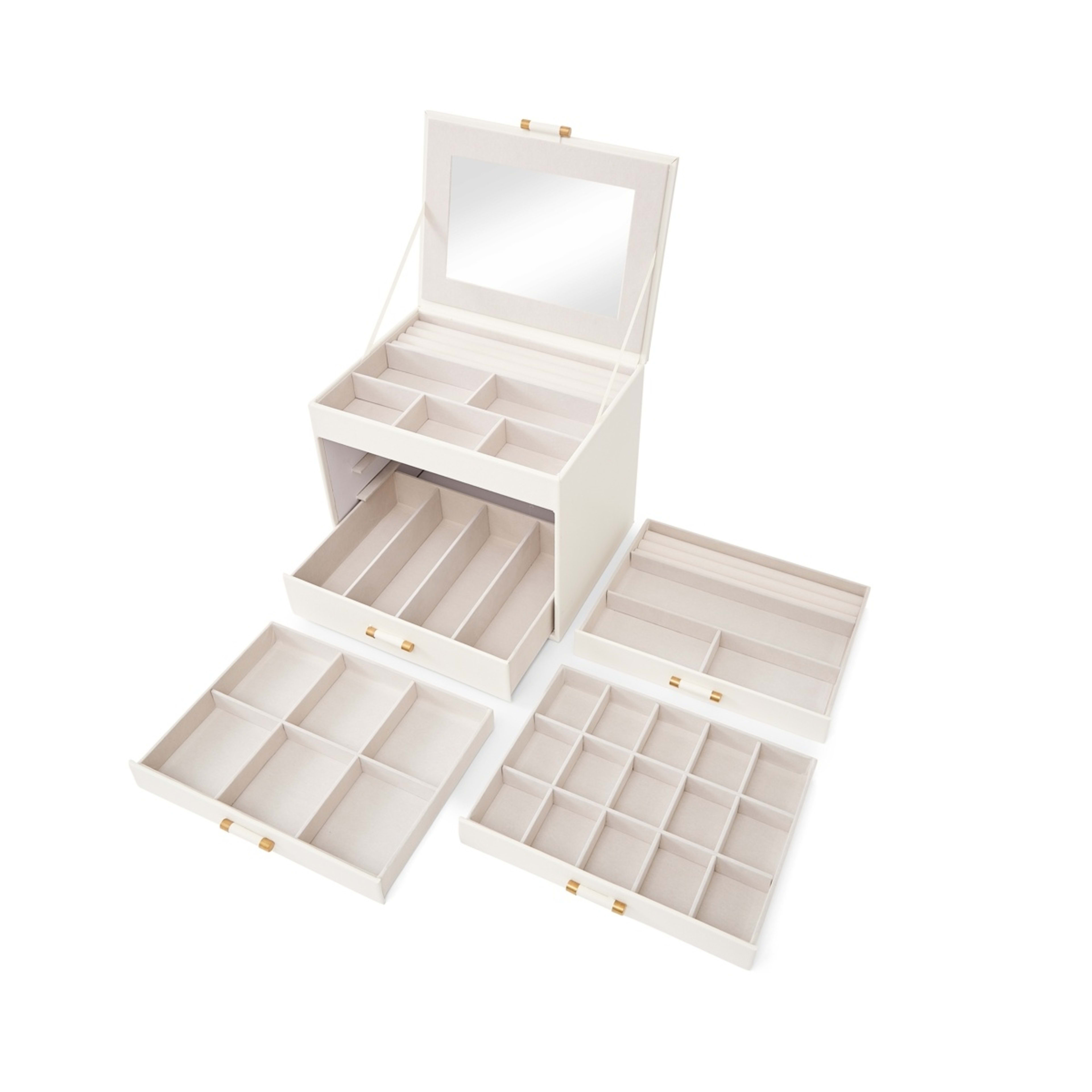9 5 Tier Jewellery Box - Milky White, 9 of 9