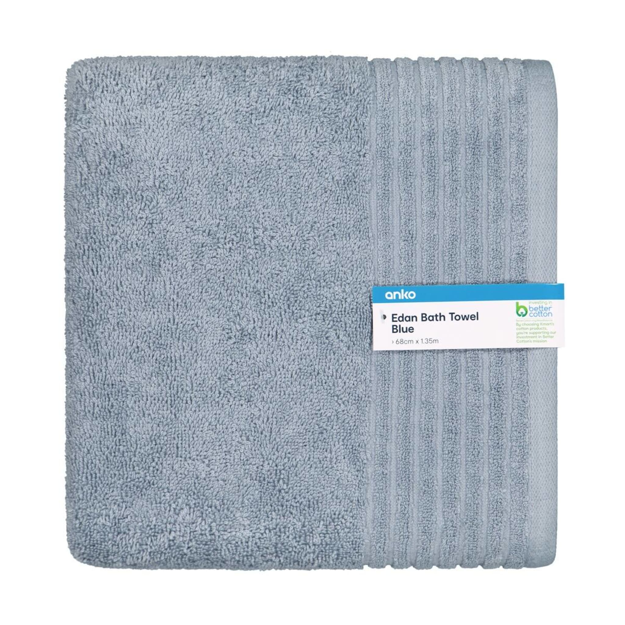 Edan Cotton Bath Towel - Blue - Kmart