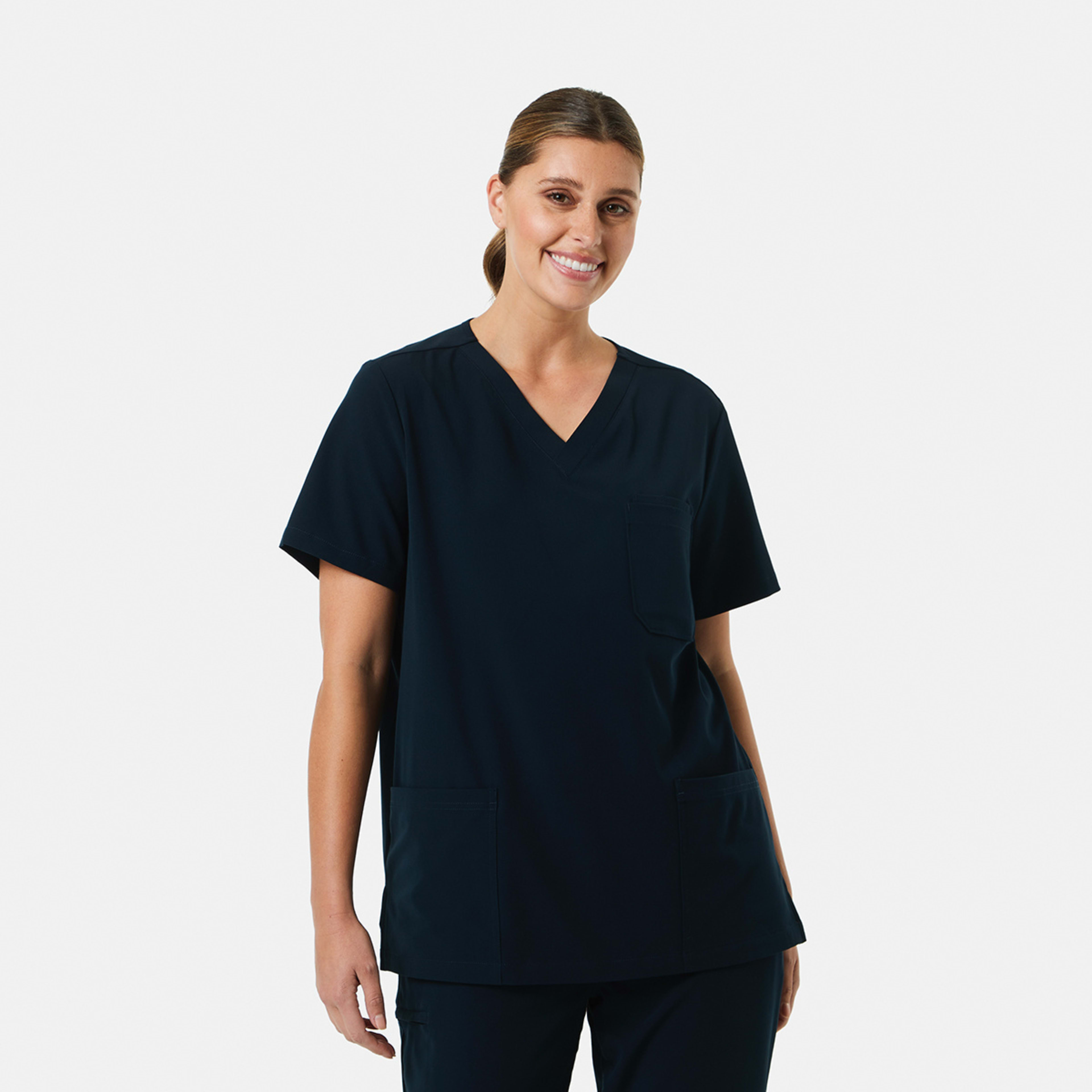 2 Work Short Sleeve Scrub Top Parisian Night, 2 of 9