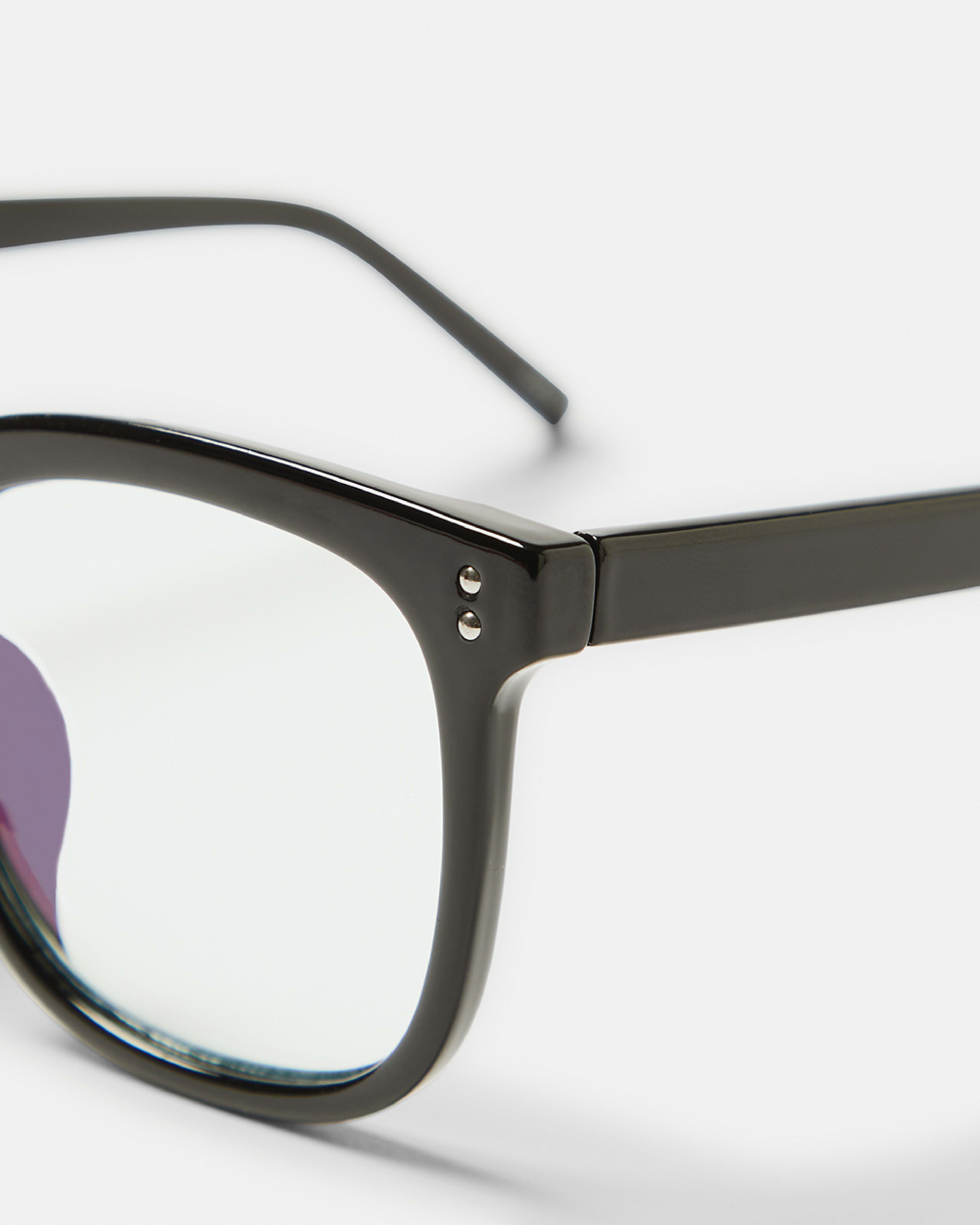 3 Black Frame Blue Lens Glasses Clear, 3 of 6