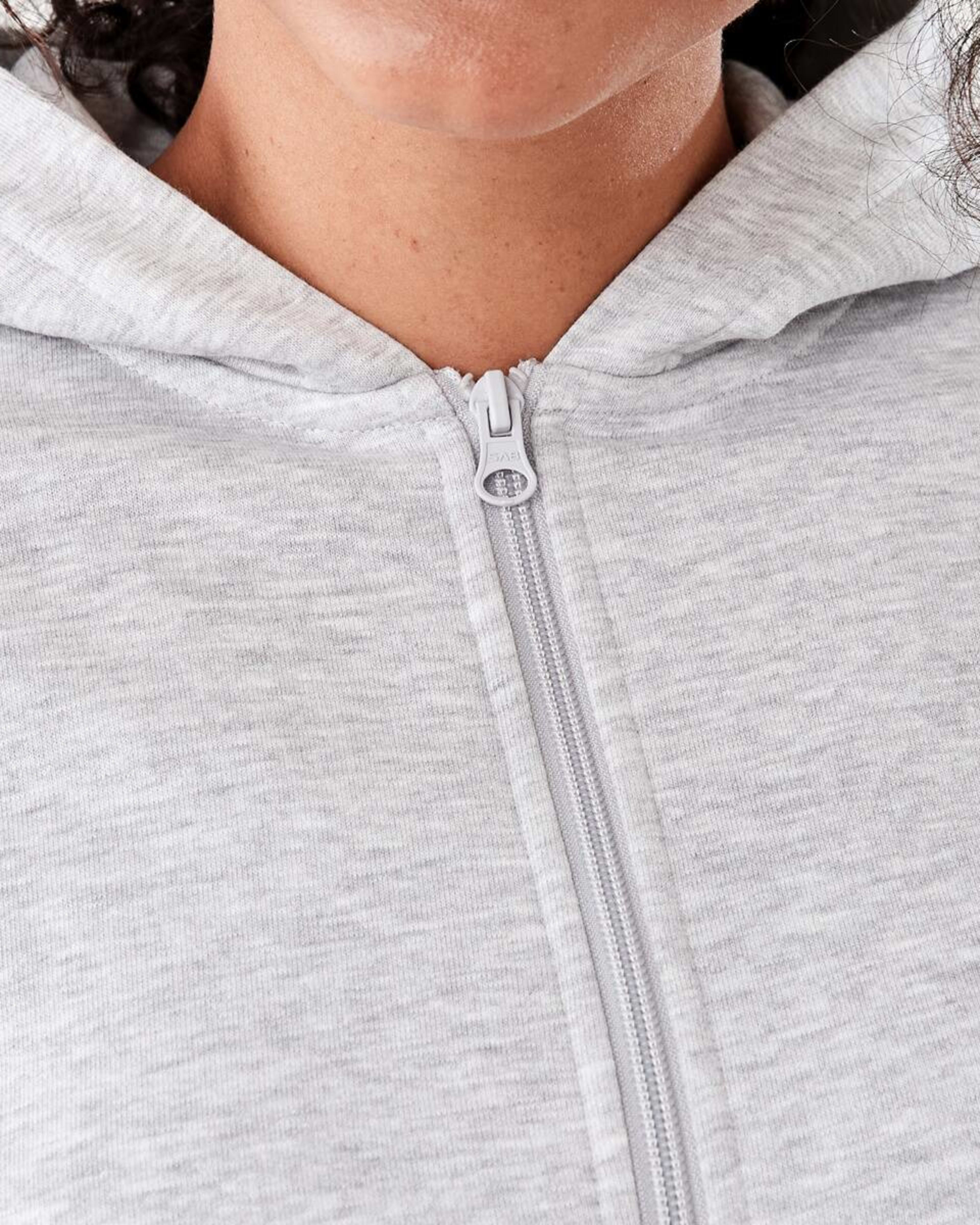 6 Active Womens Zip Through Hoodie SOFT GREY MARLE, 6 of 7