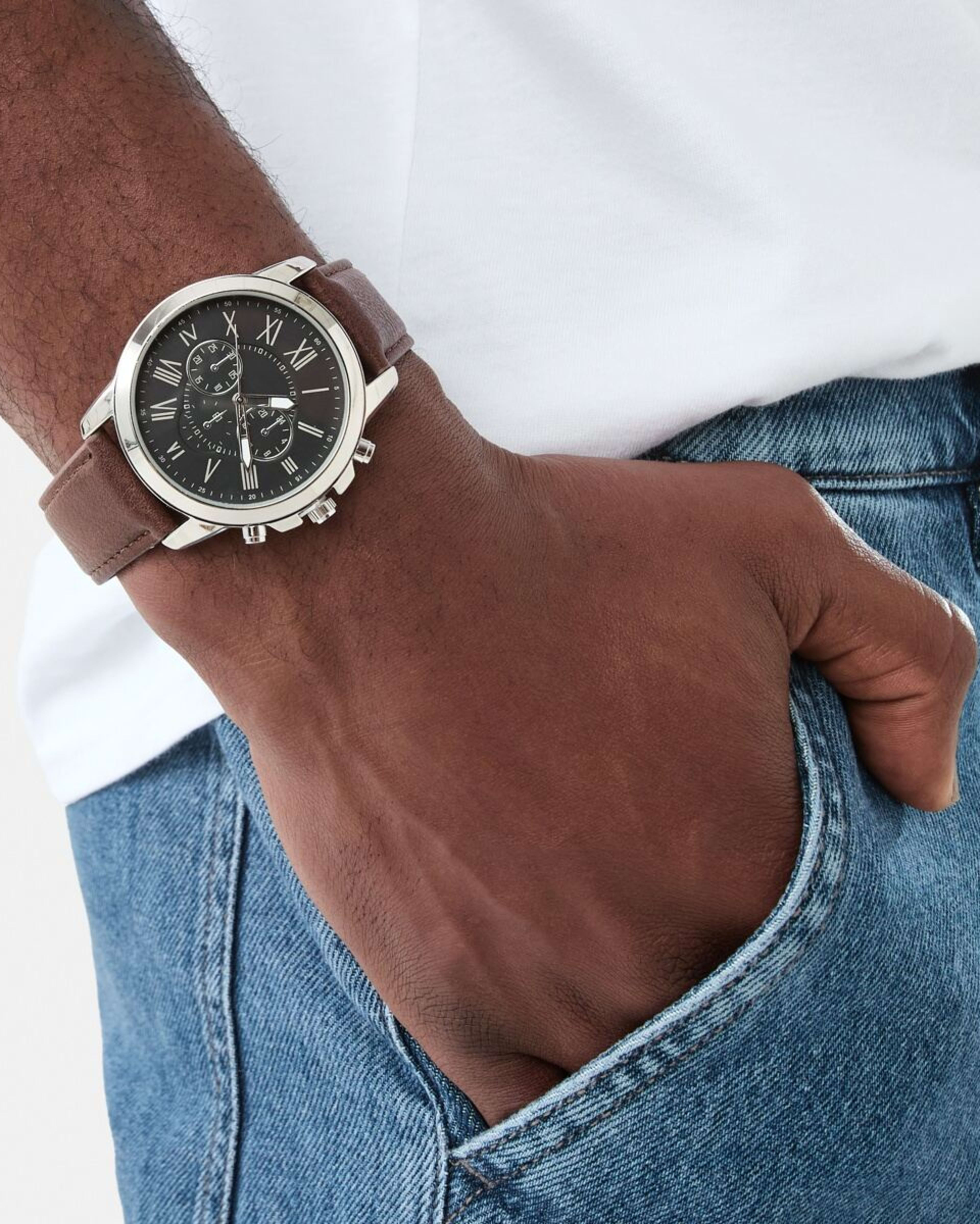 4 Classic Chrono Watch - Brown Brown, 4 of 6