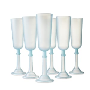 [120 PACK] Plastic Champagne Flutes 5 oz - Hard Plastic Disposable Clear  Plastic Glass Like Flutes - Champagne Glasses BPA Free Toasting Flutes 