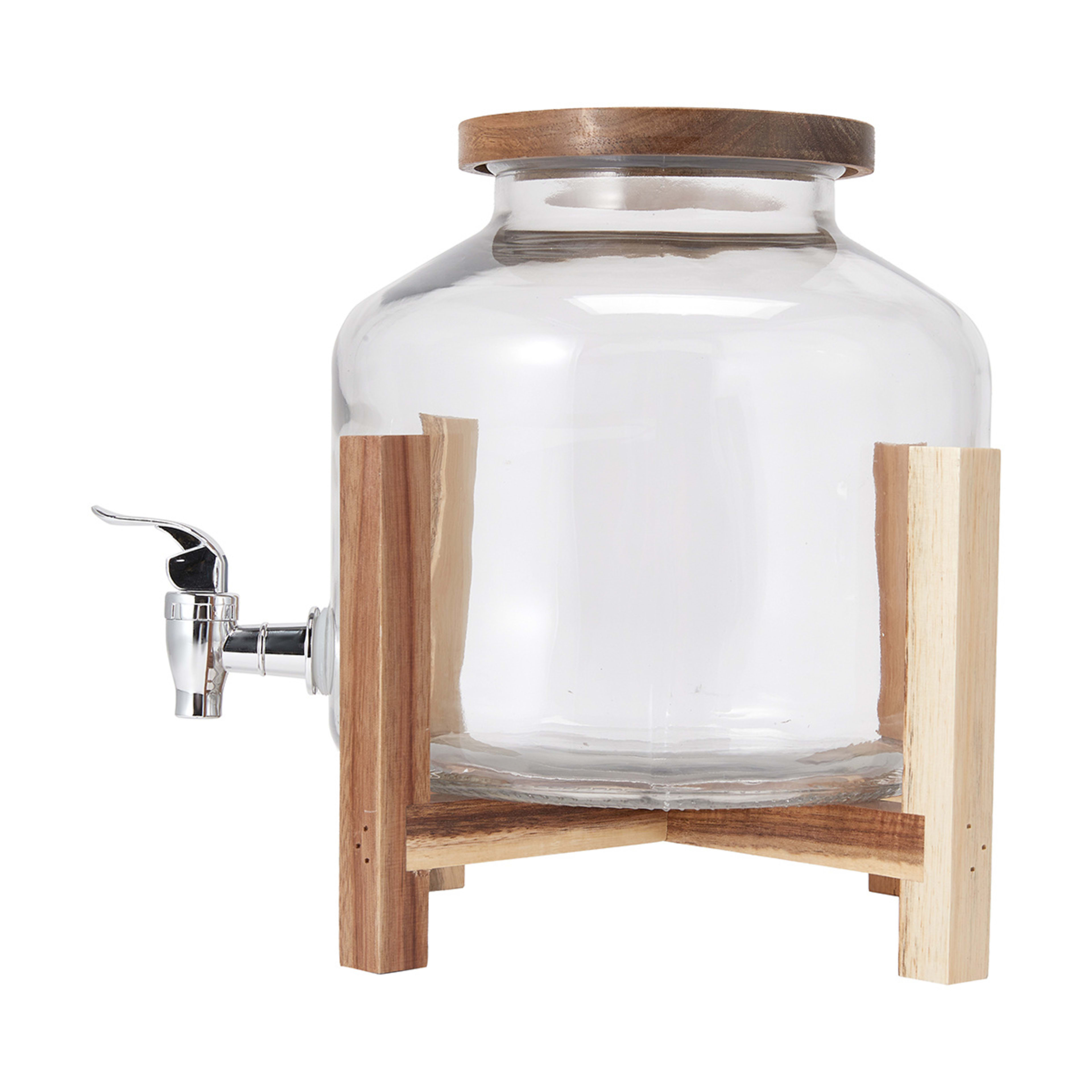 Drink Dispenser with Wood Lid and Stand Kmart