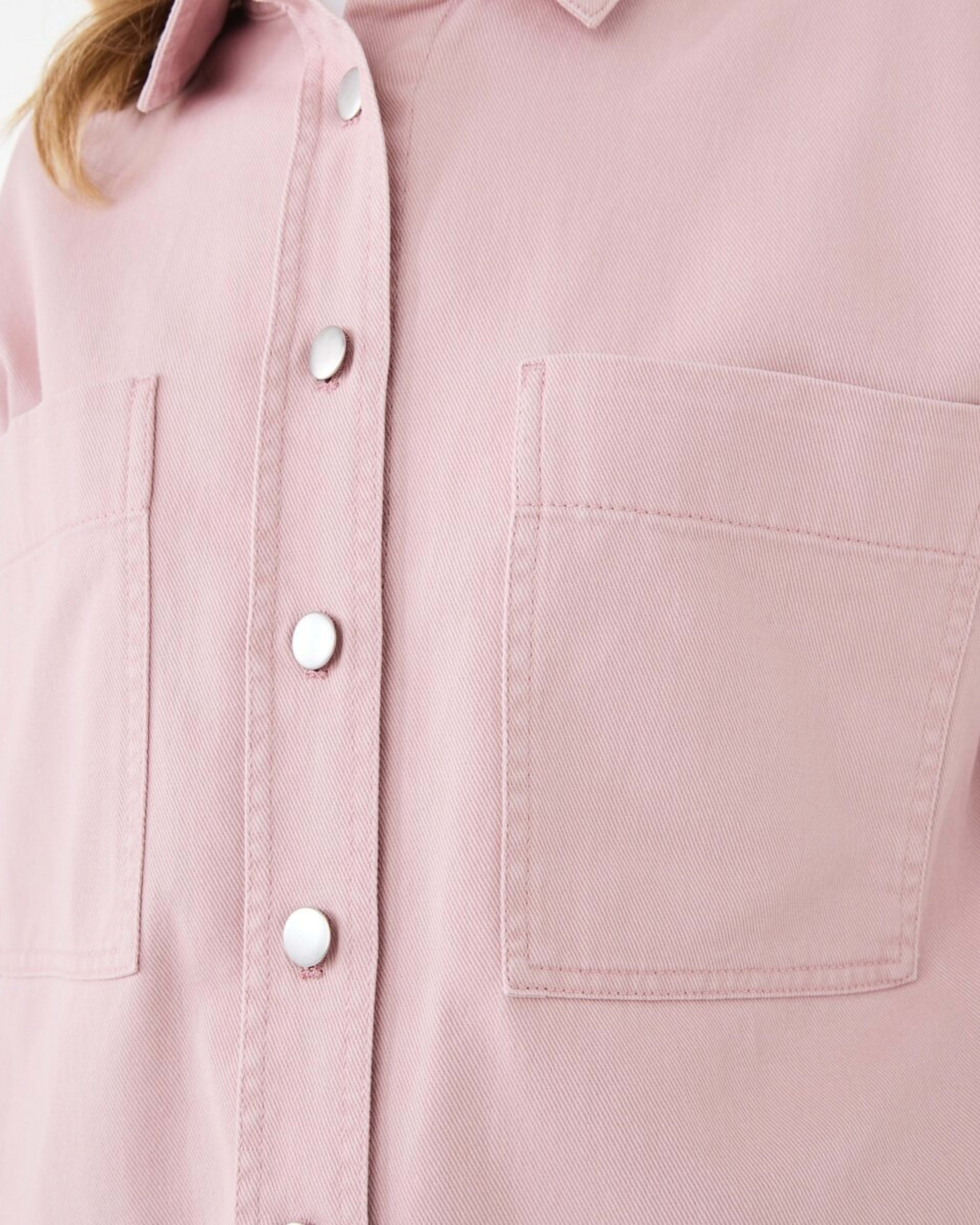 6 Long Sleeve Denim Shirt Pink Wash, 6 of 8