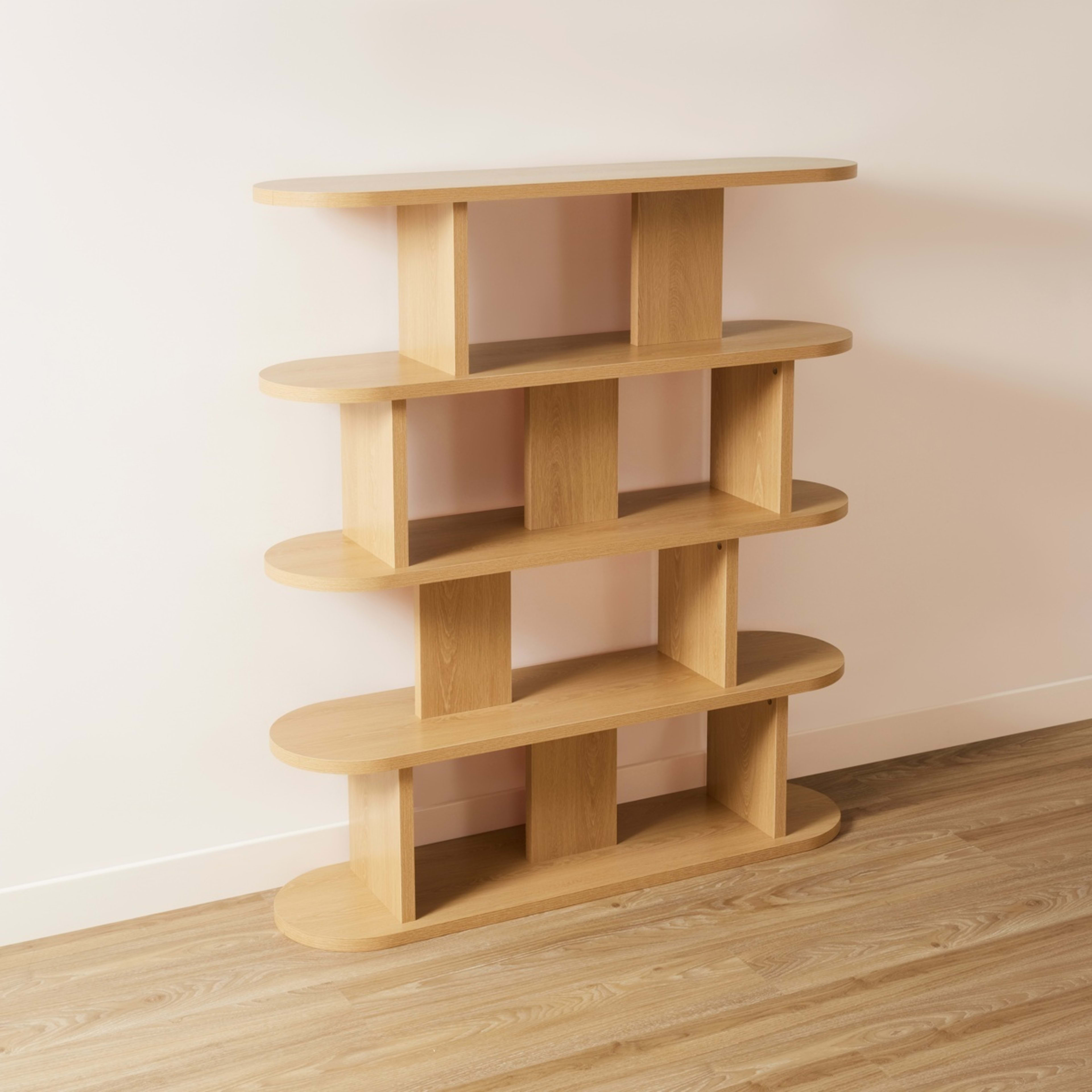 4 5 Tier Lozenge Bookshelf - Oak Look, 4 of 6