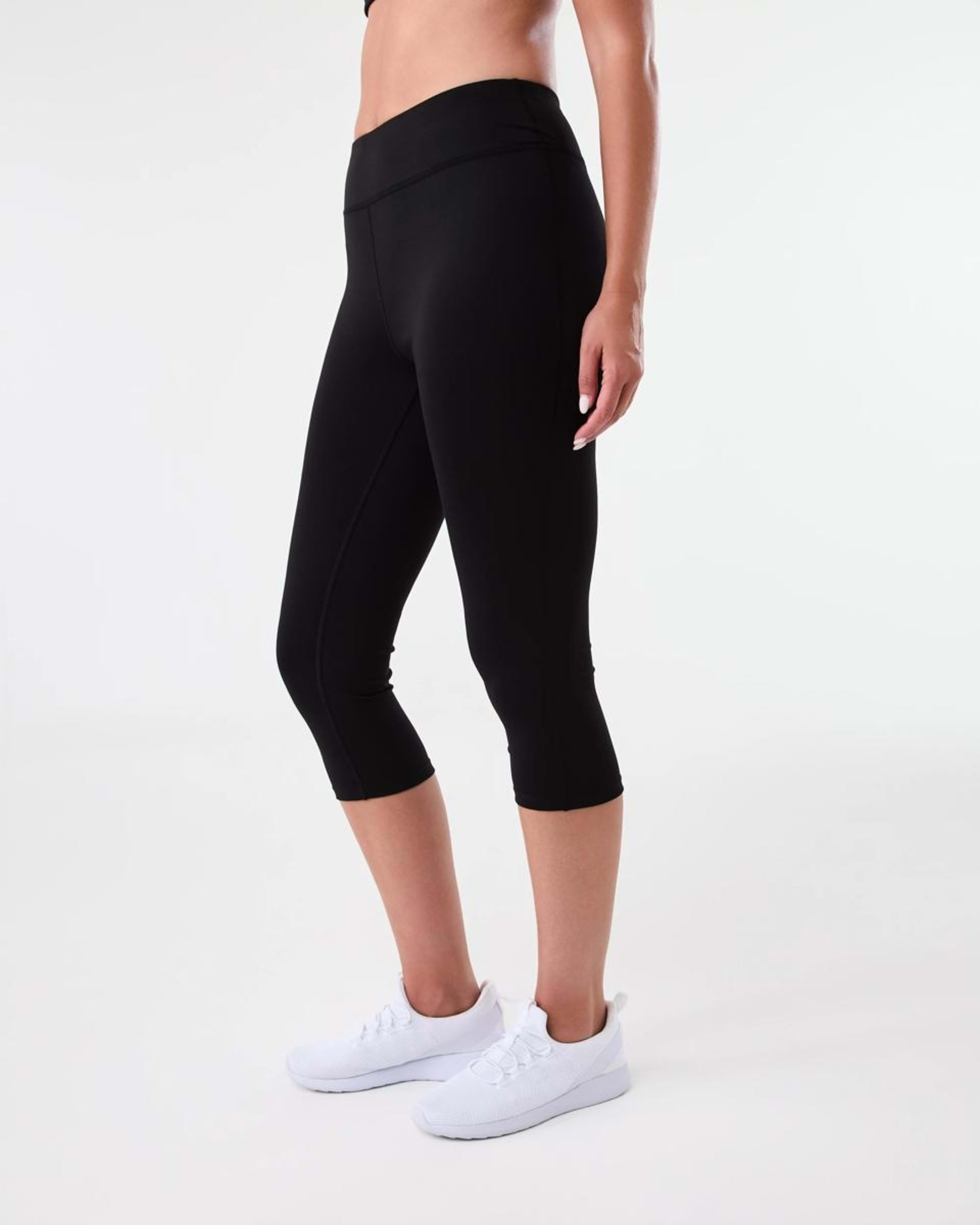 2 Active Womens Core Crop Everyday Comfort Leggings BLACK, 2 of 5