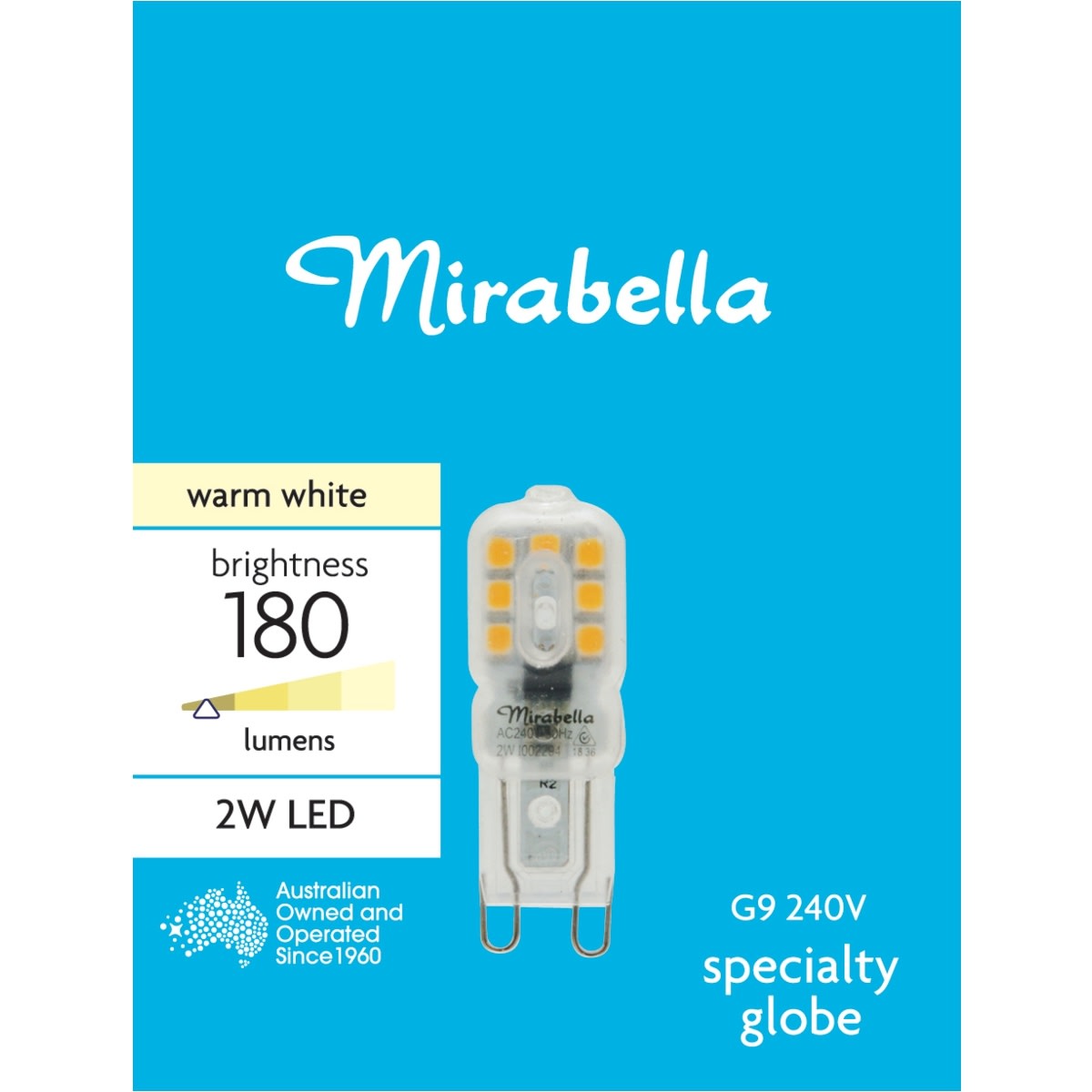 Mirabella LED Warm White G9 240V 2W Specialty Globe Kmart