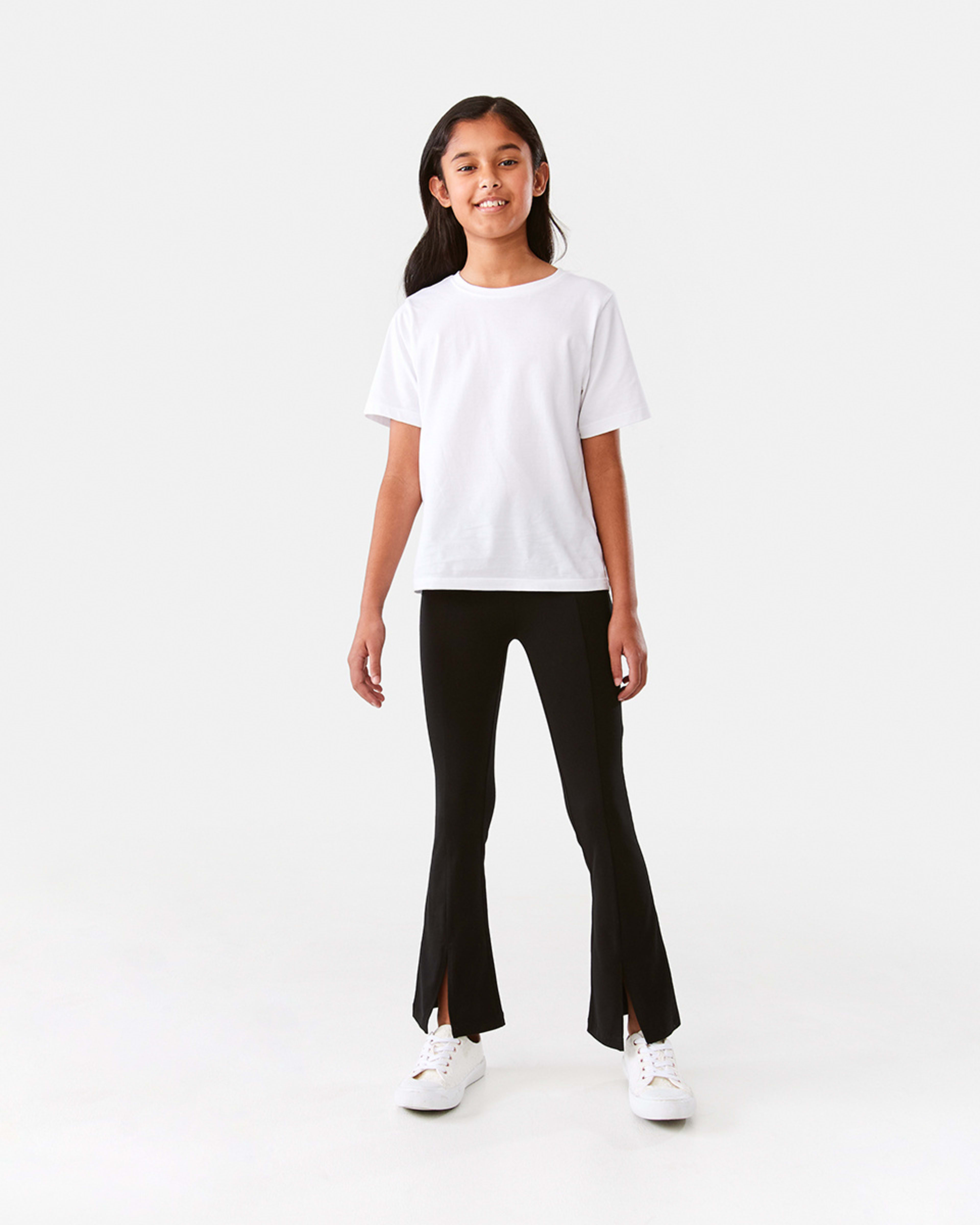 5 Split Flare Leggings Black, 5 of 8